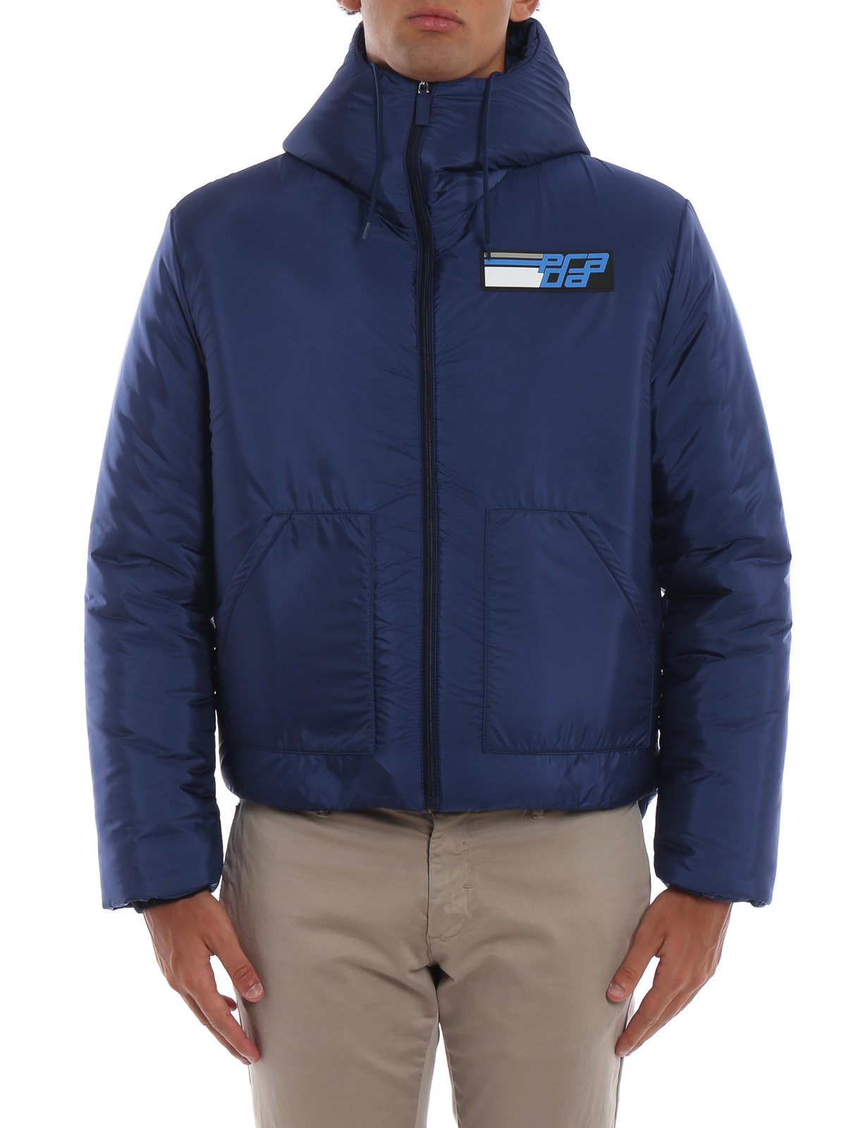 Padded jackets Prada - Royal blue nylon hooded padded jacket - SGN9041SAL216