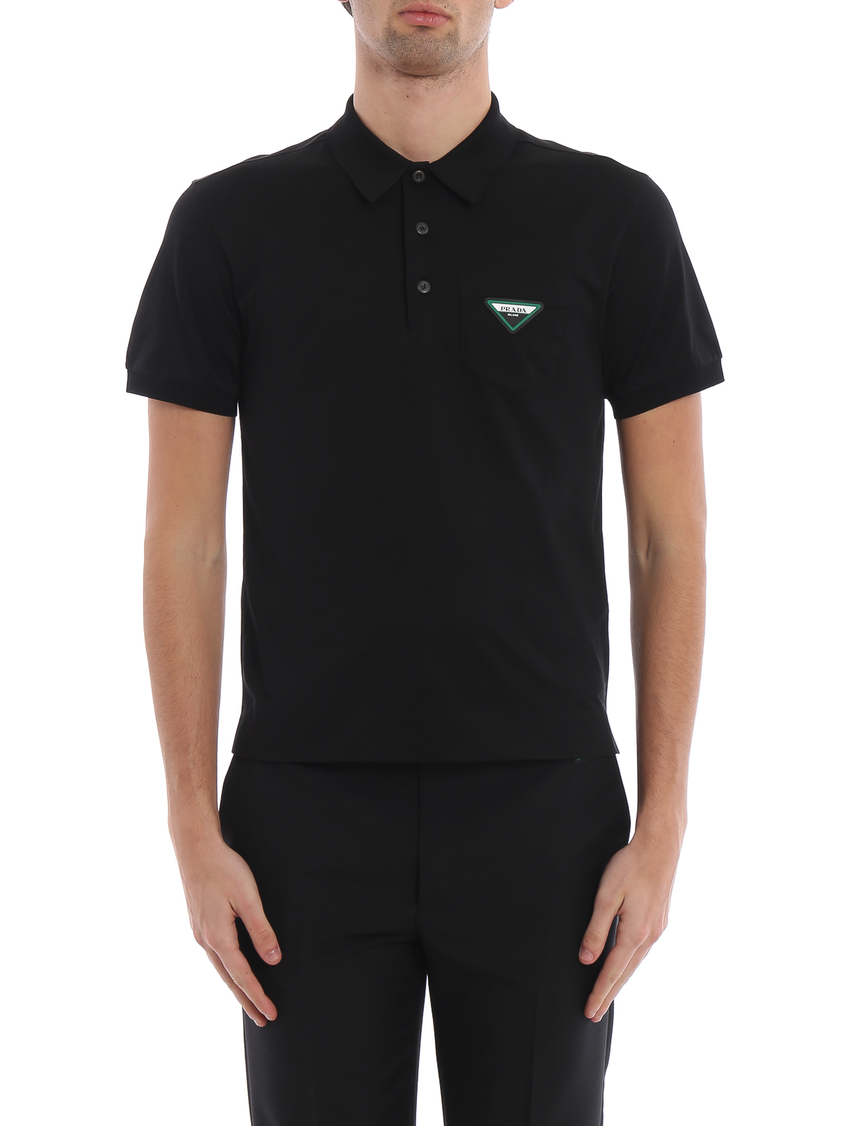 Polo shirts Prada - Black lisle polo shirt - UJN559QYR002 