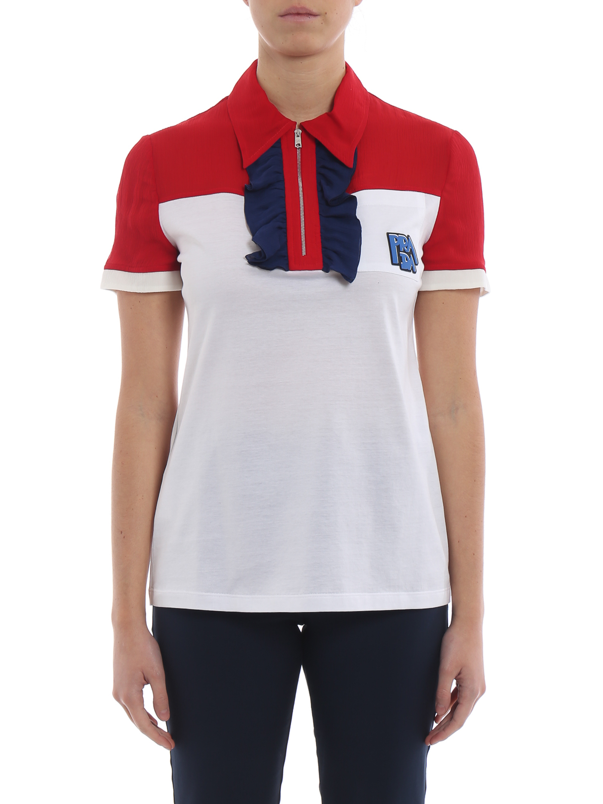 prada polo shirt white