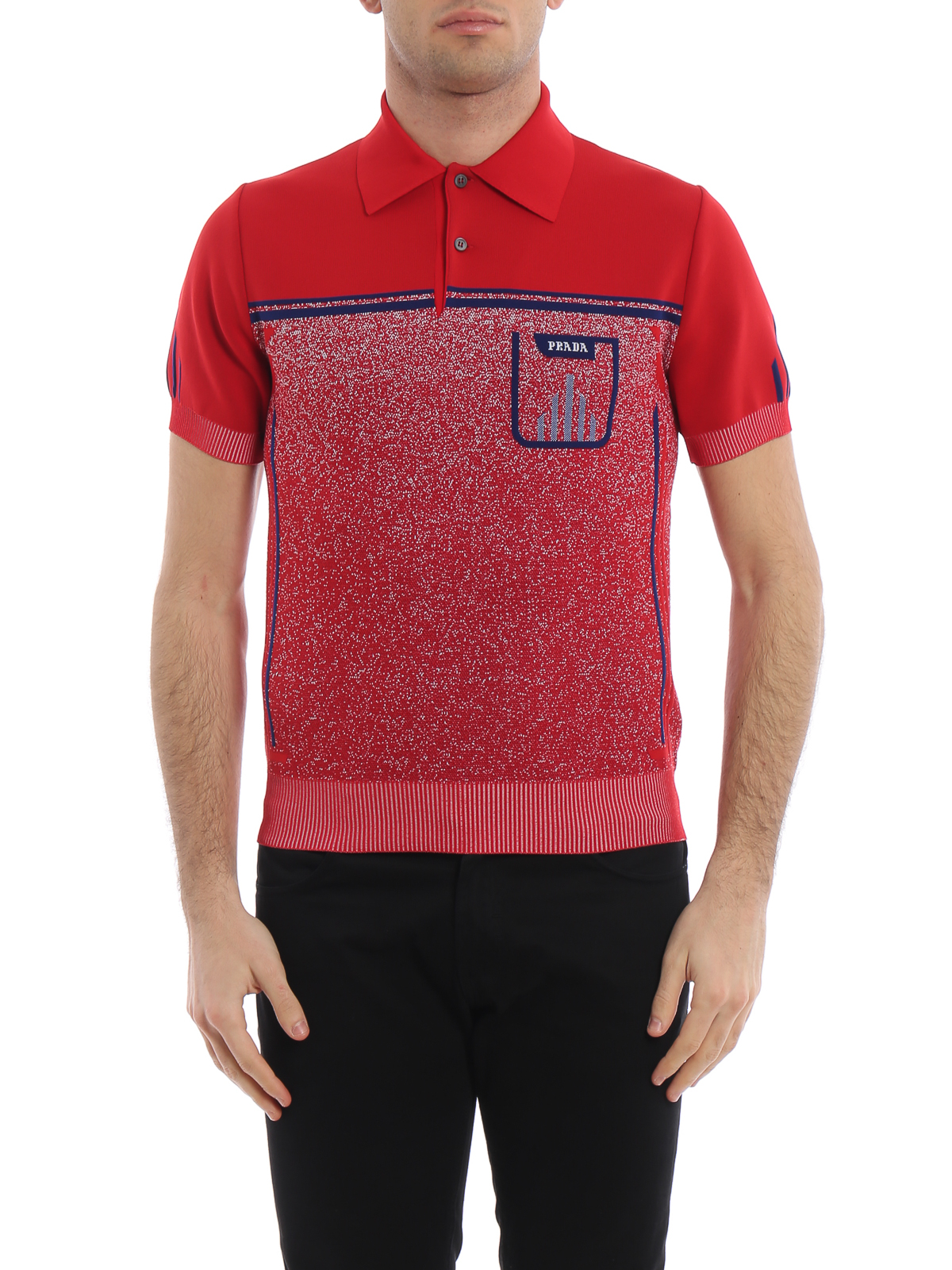 Polo shirts Prada - Tech fabric polo shirt with ribbed edges -  UMA9211S9UF0J5N07