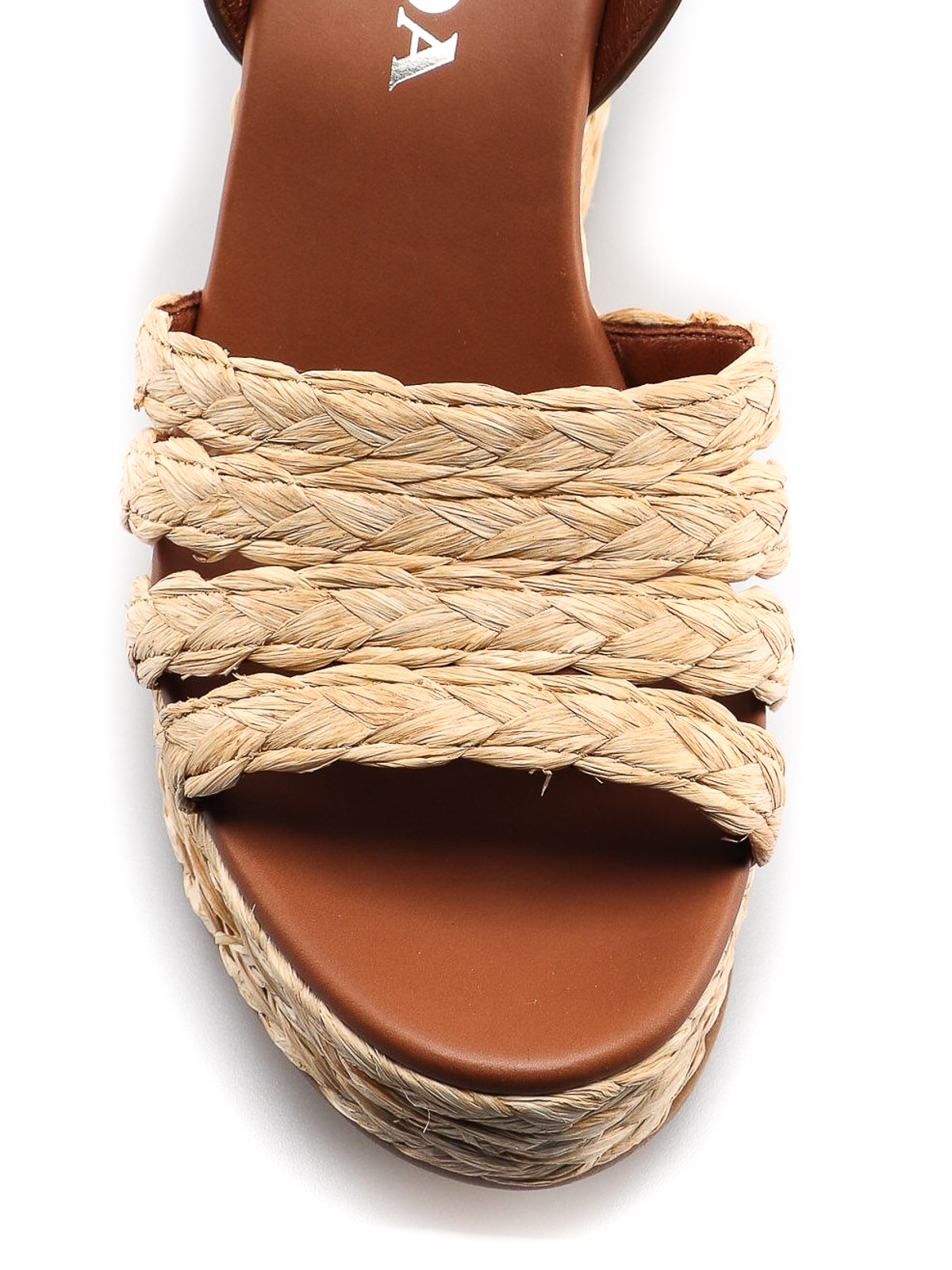 prada suede and raffia platform sandals