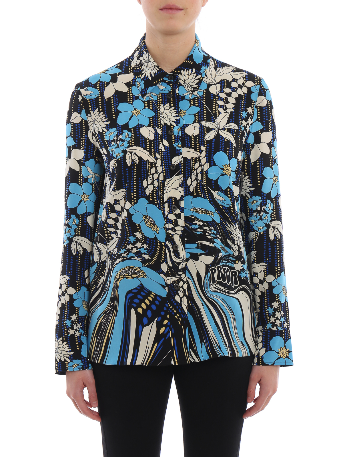 prada silk shirt