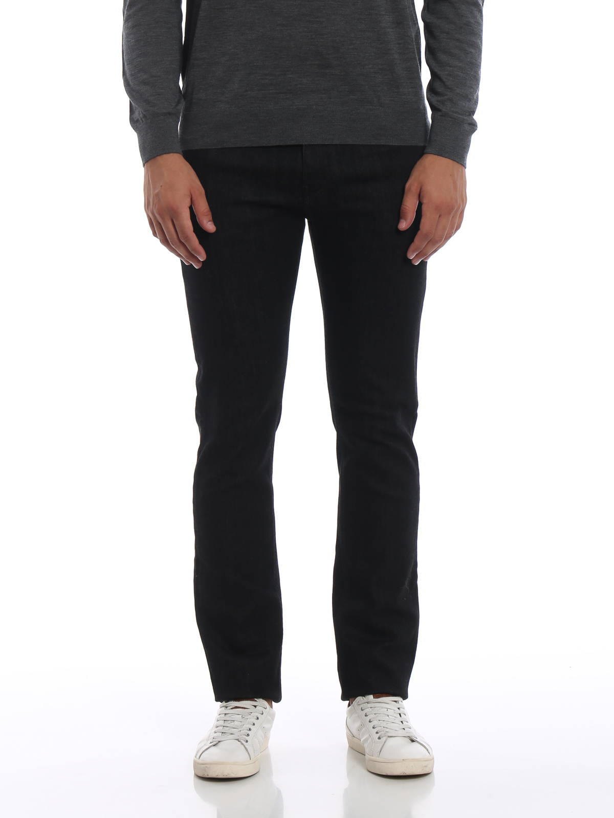 Straight leg jeans Prada - Black denim tapered five pocket jeans -  GEP1781DWC557