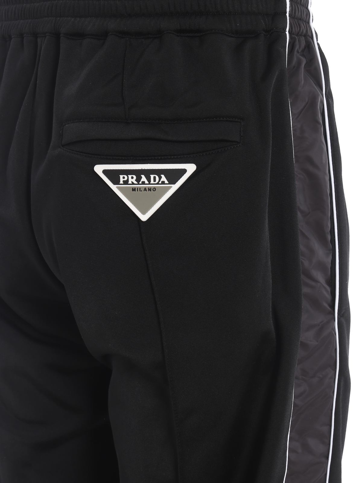 Tracksuit bottoms Prada - Glossy black sweat pants - SJP2491QM9002