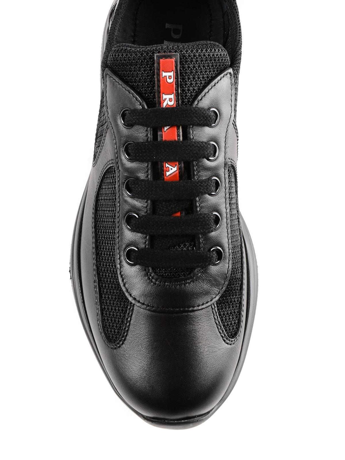 prada leather and fabric sneakers