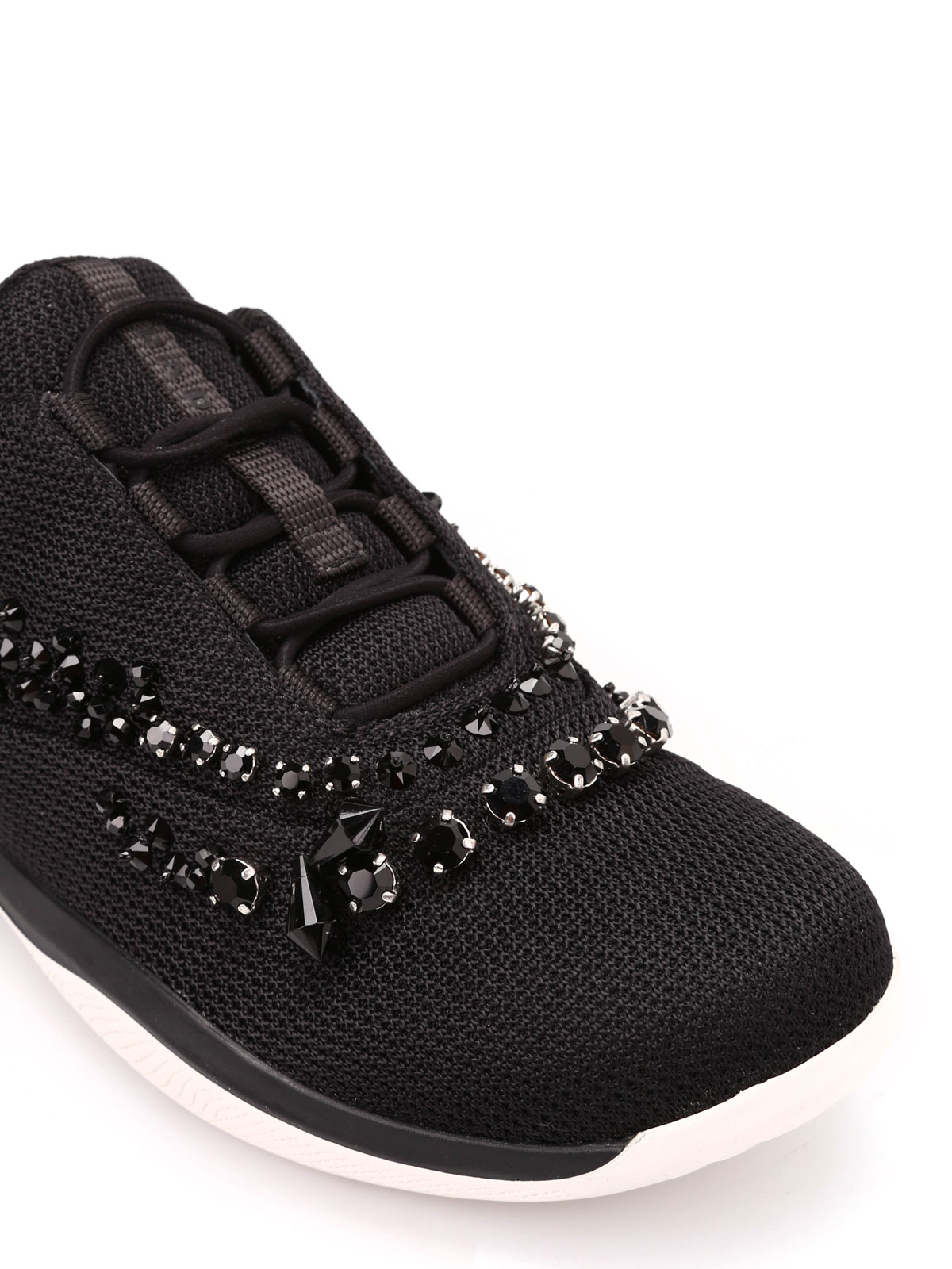 Trainers Prada - Embellished lace-up sneakers - 1E784G3H7MF000207