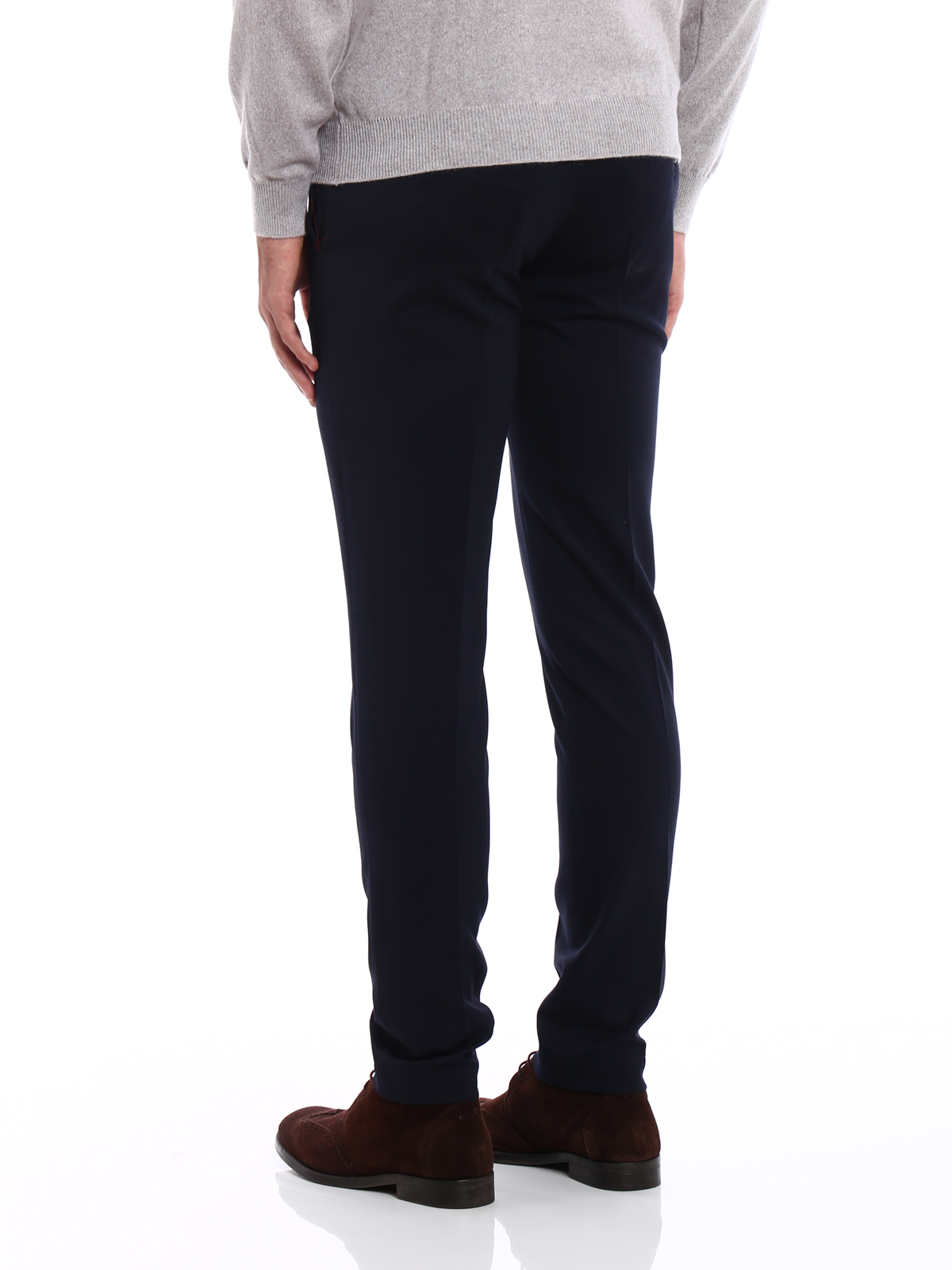 black tailored skinny trousers