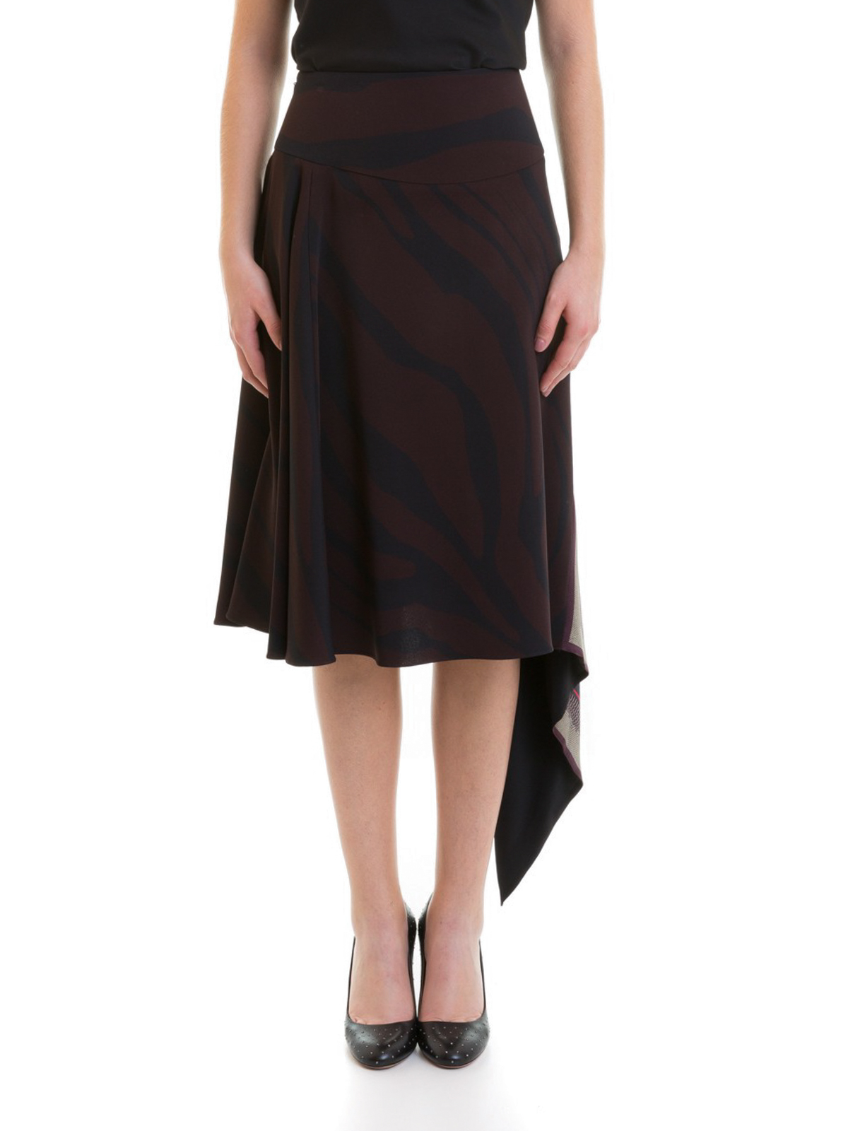 Knee length skirts & Midi Roberto Cavalli Zebra print flared skirt