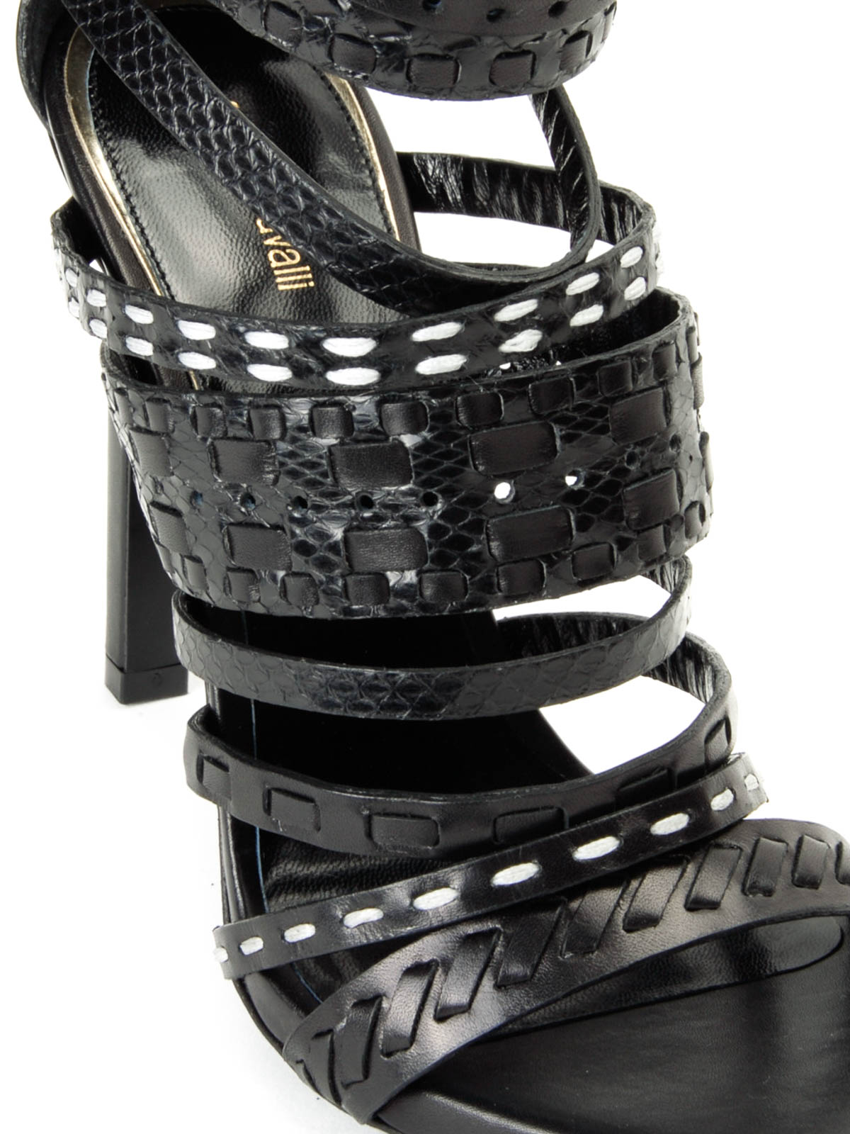 cage leather sandals