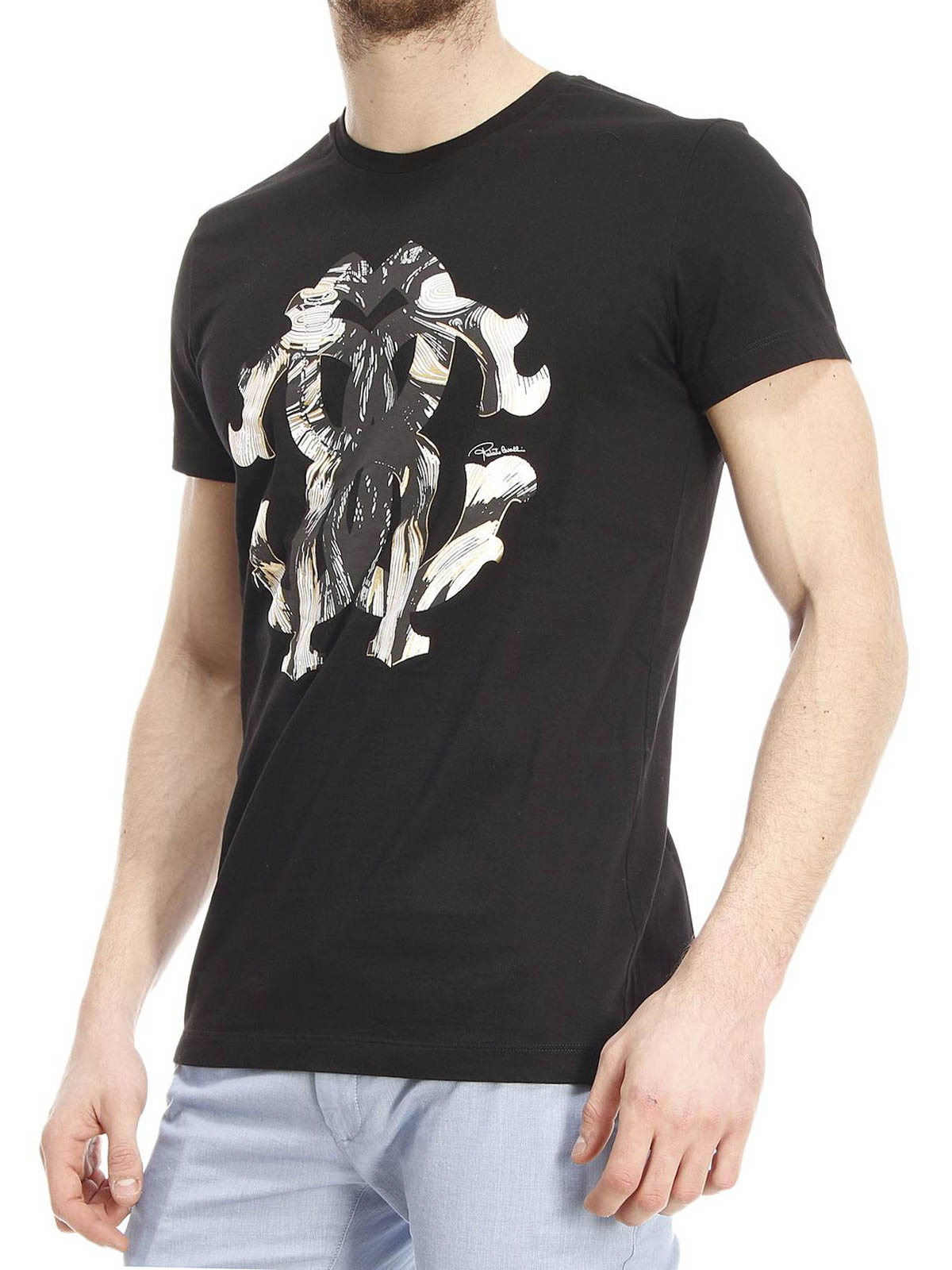 T-shirts Roberto Cavalli - Printed cotton T-shirt - CM748Y2428001