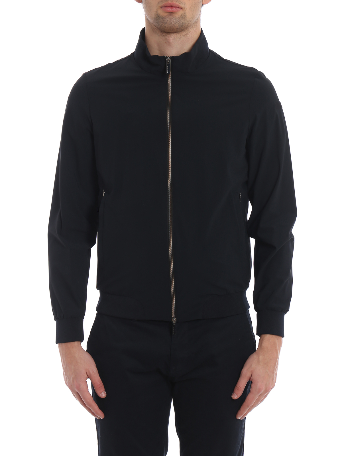 nylon blend bomber jacket