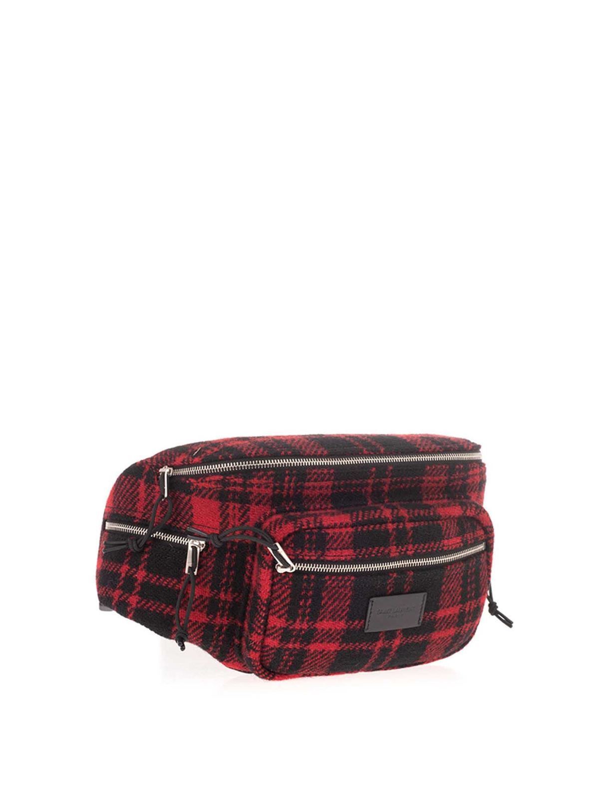 Belt bags Saint Laurent - Nuxx tartan belt bag in red and black 