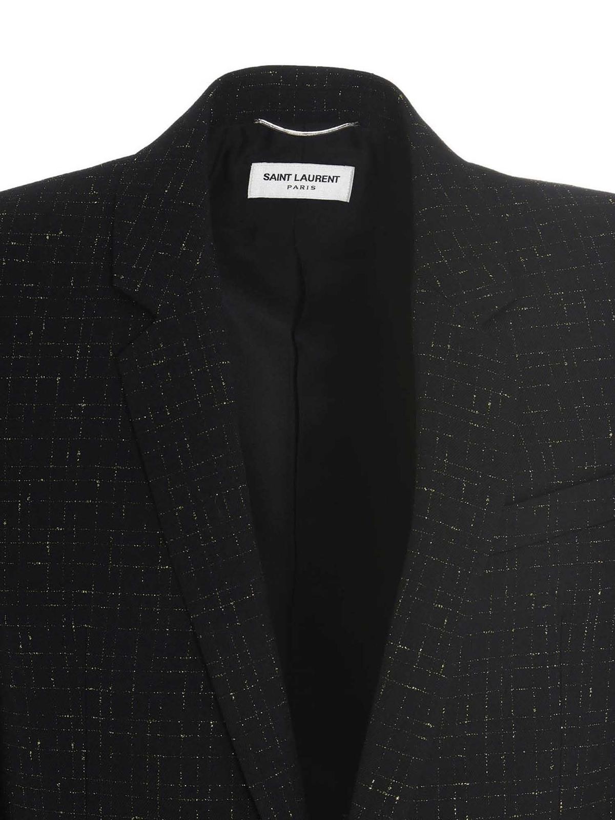 Blazers Saint Laurent - Serge blazer in black lamé - 630749Y1B081055