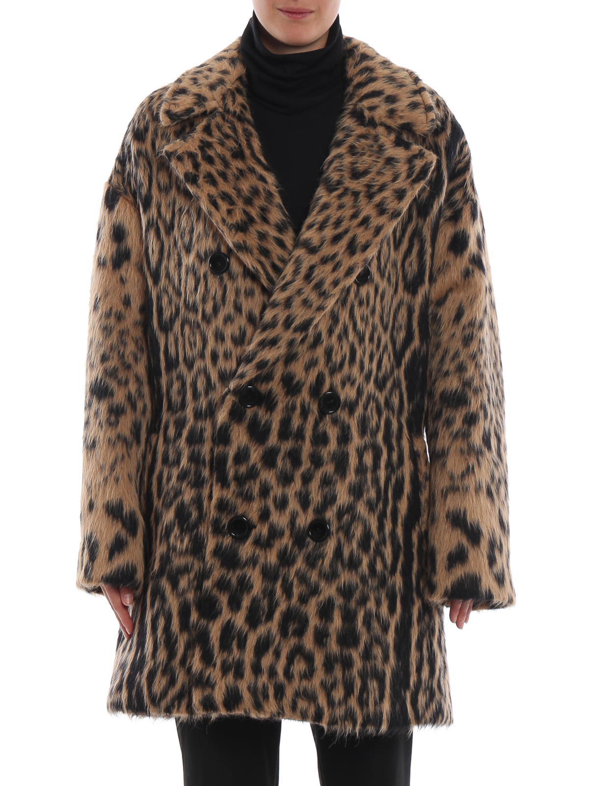 leopard print peacoat