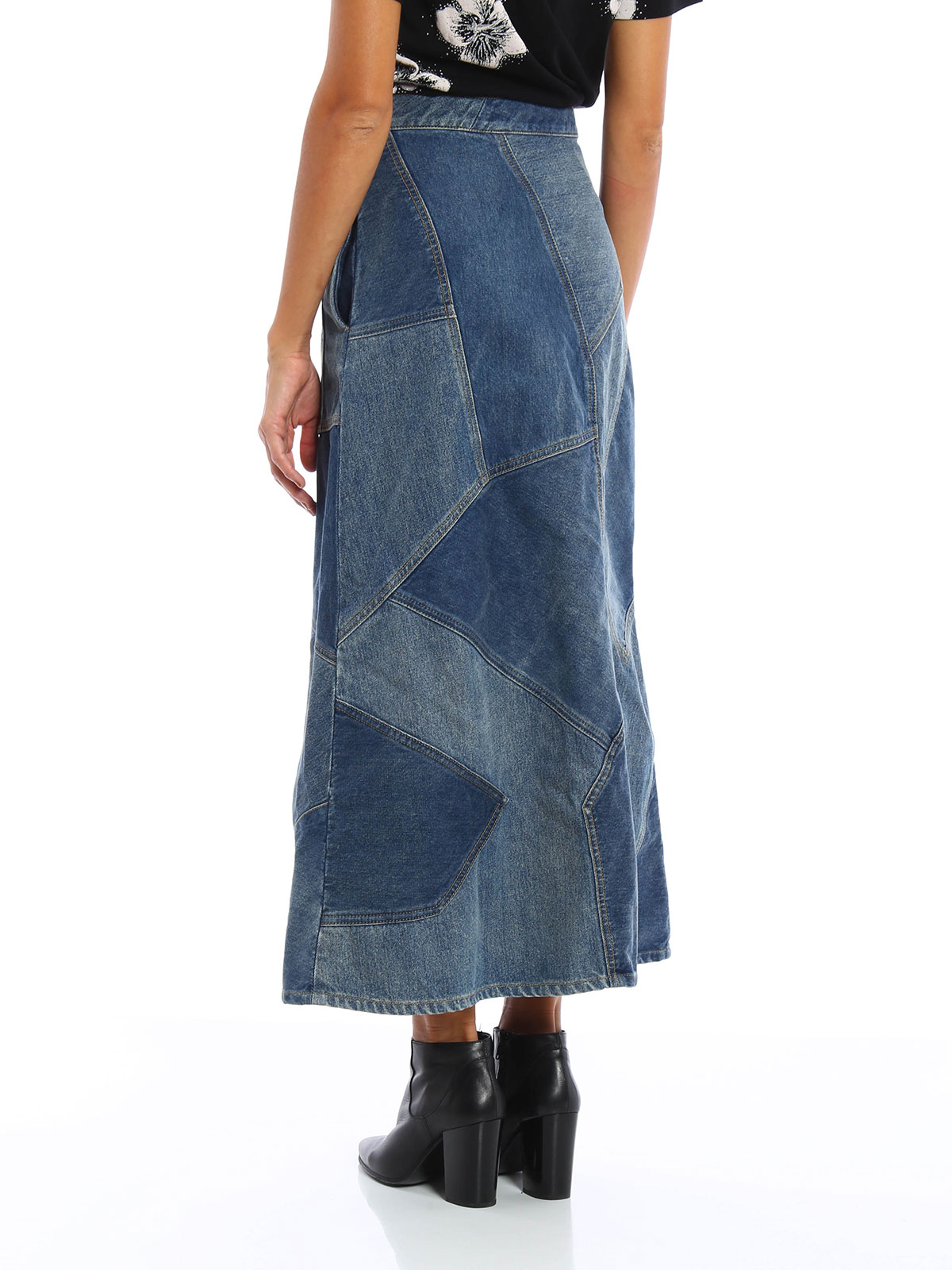 ysl denim skirt