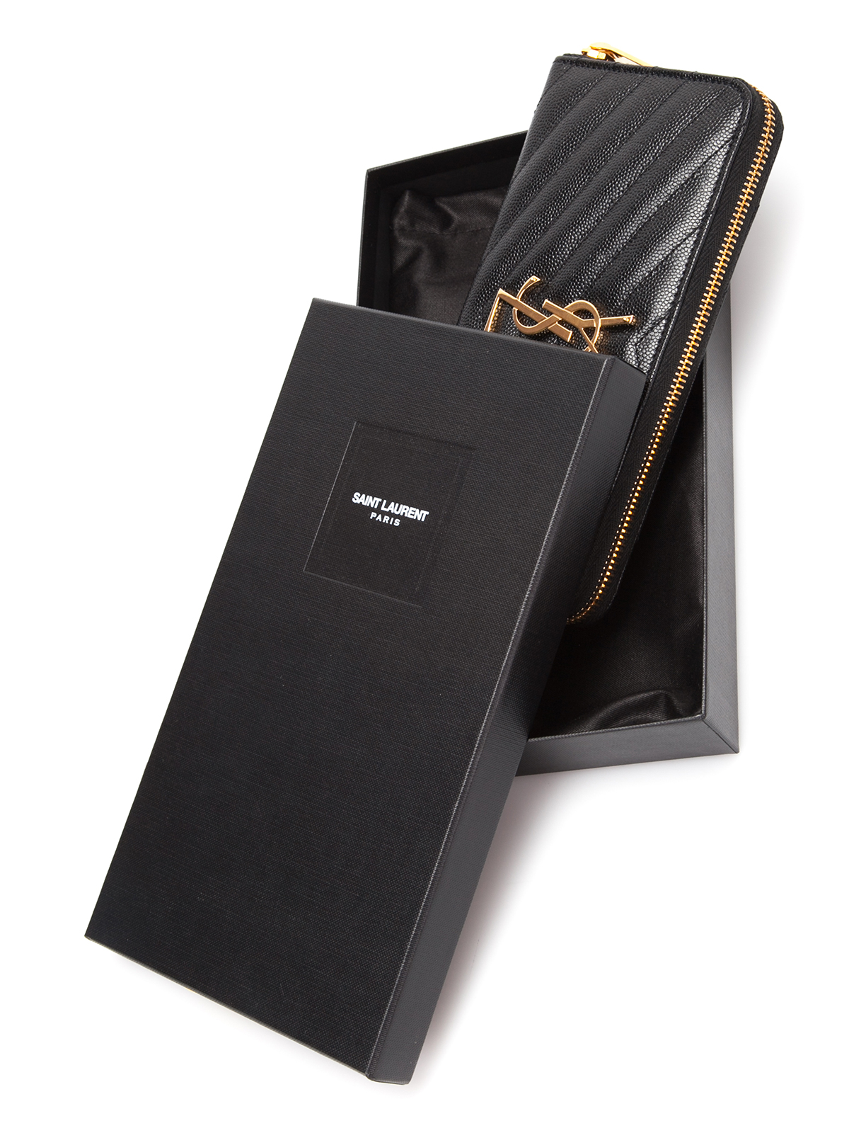 saint laurent monogram zip around wallet