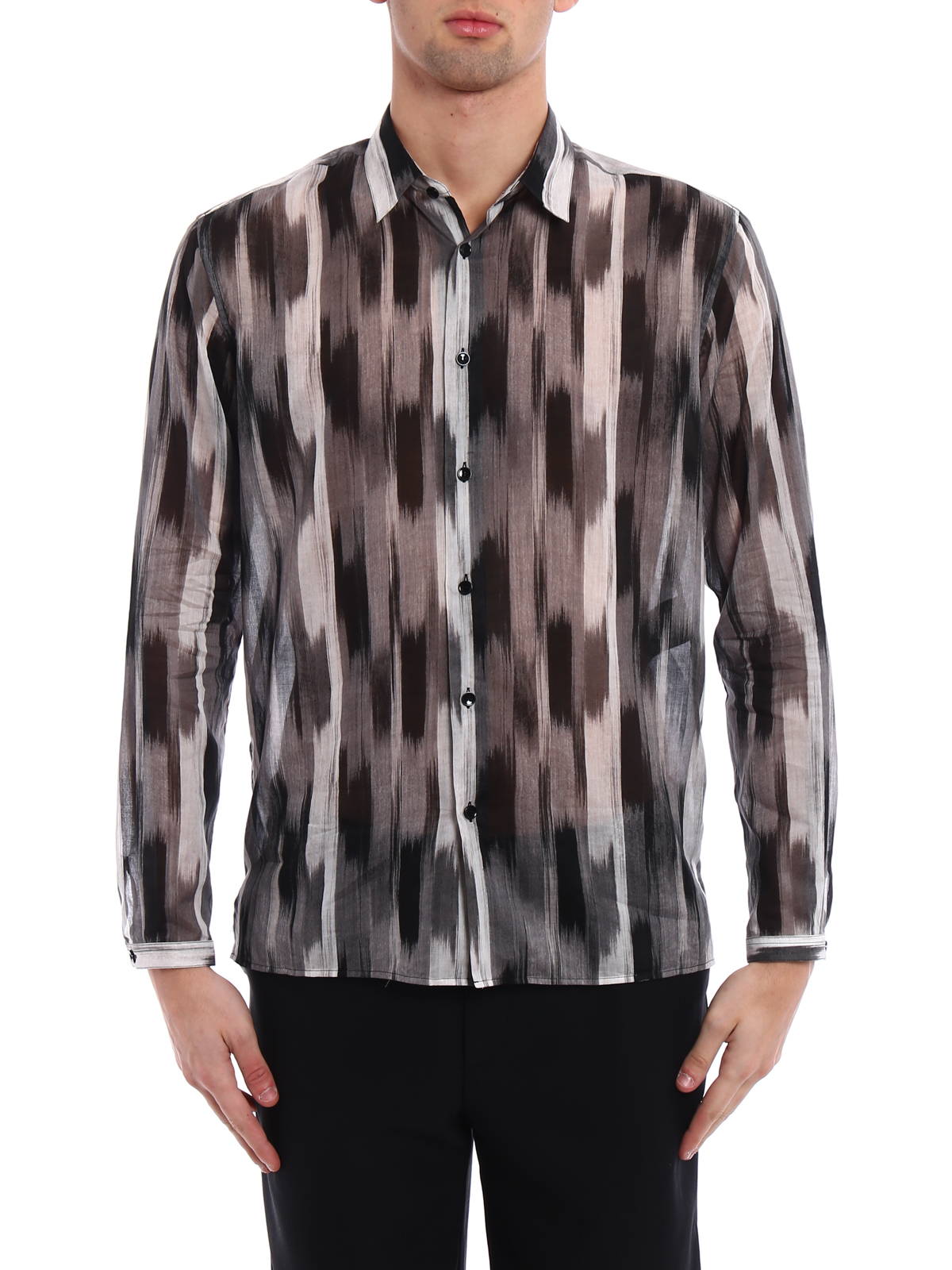 Saint Laurent - Ikat printed cotton voile shirt - shirts - 496203Y302S1095