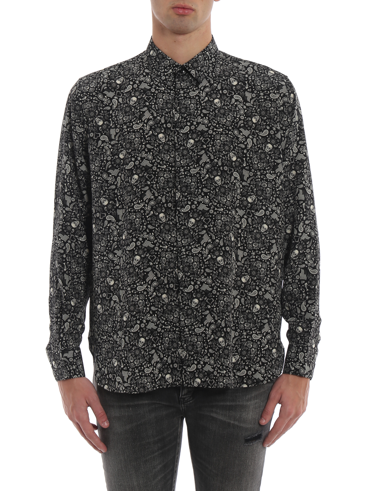 Silk crepe de chine Skull shirt 