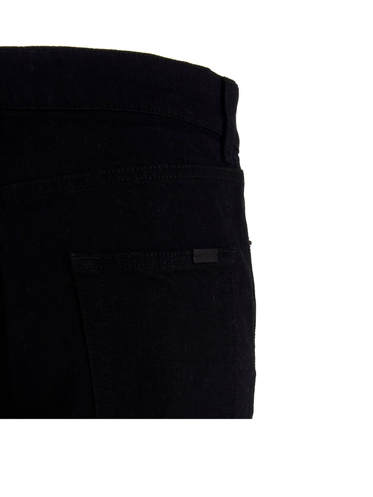 Straight leg jeans Saint Laurent - Skinny jeans in Worn Black ...