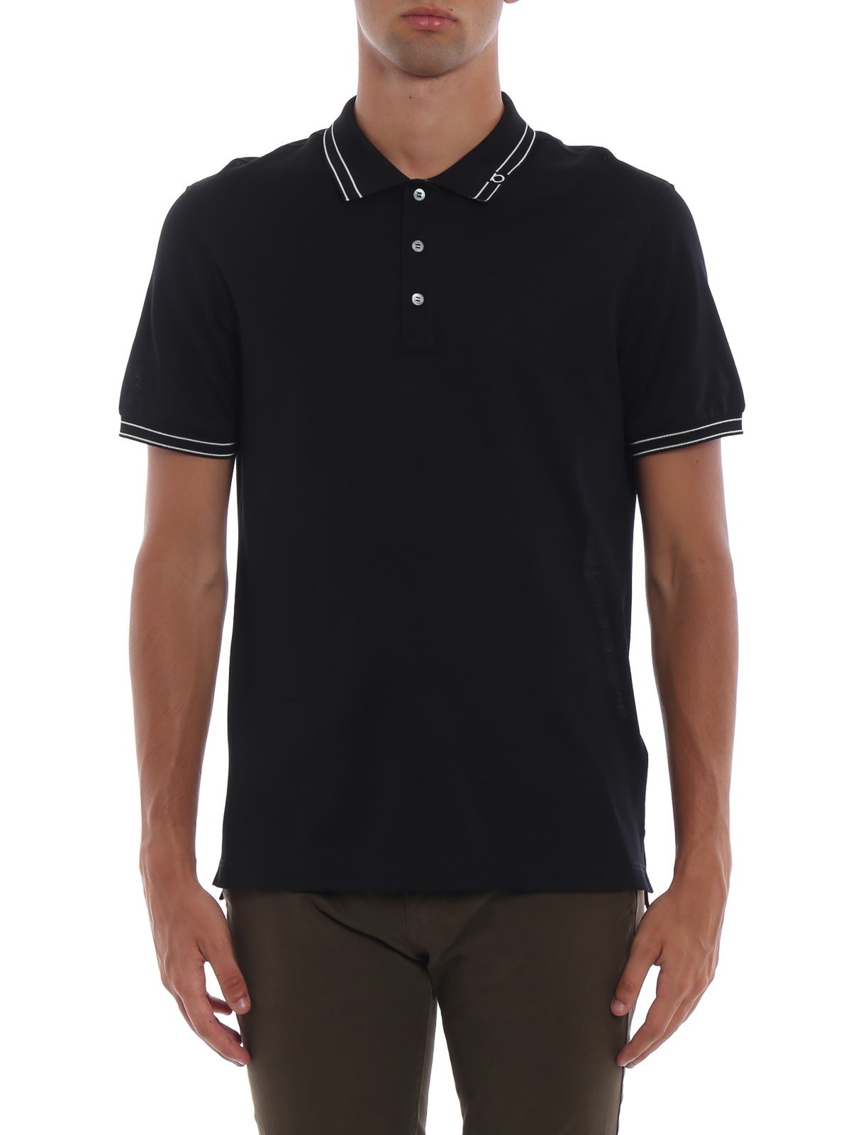 Salvatore Ferragamo - Gancio embroidery cotton pique polo shirt - polo ...