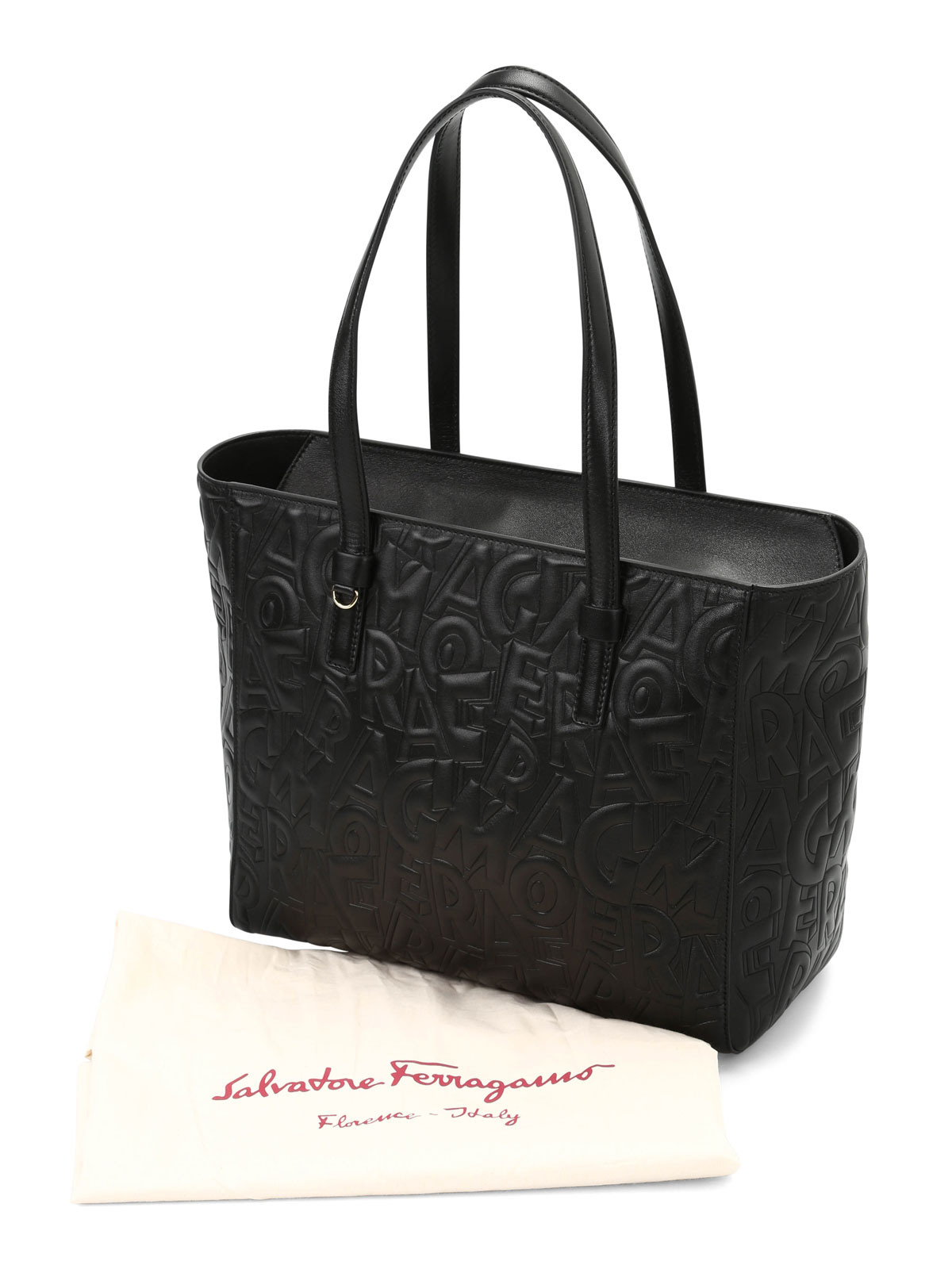 embossed leather tote