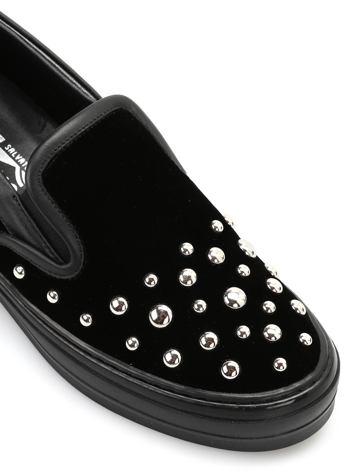 black studded slip ons