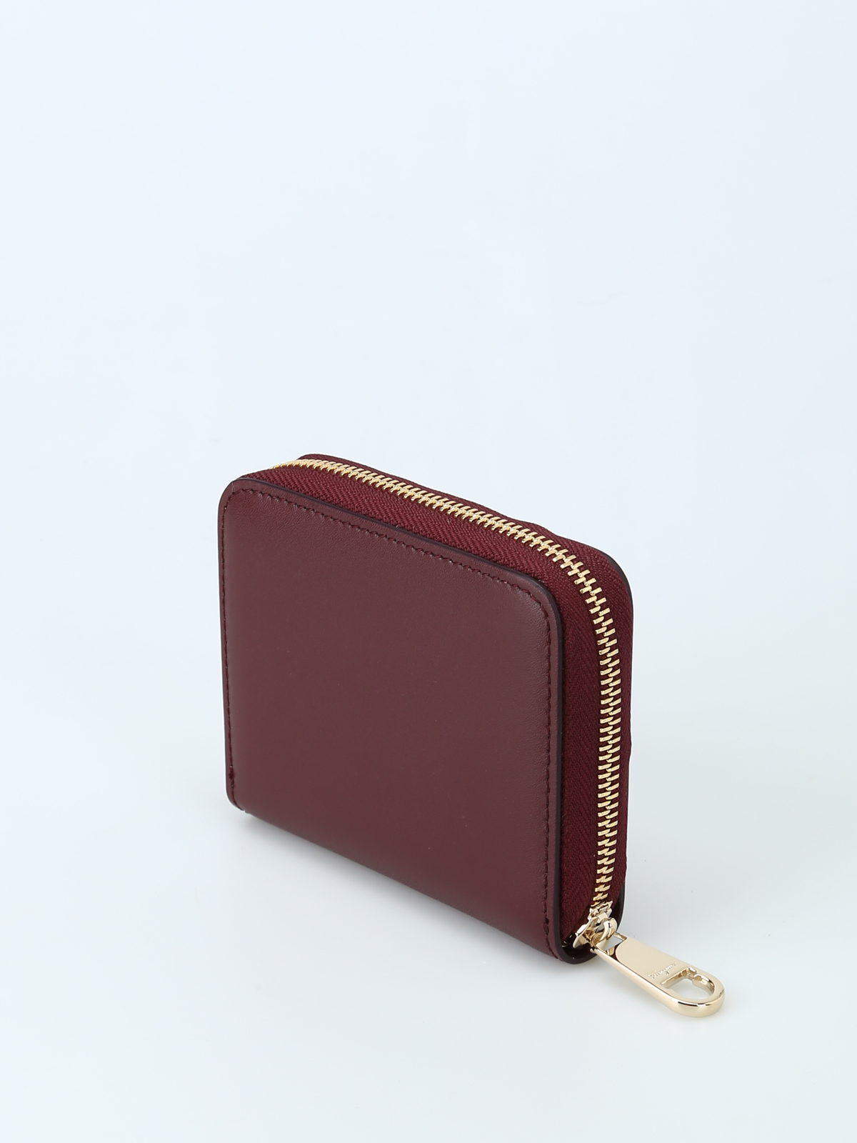maroon leather wallet