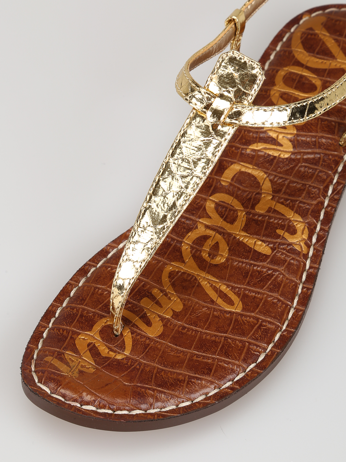  Sam  Edelman  Gigi  gold snake print thong flat sandals  