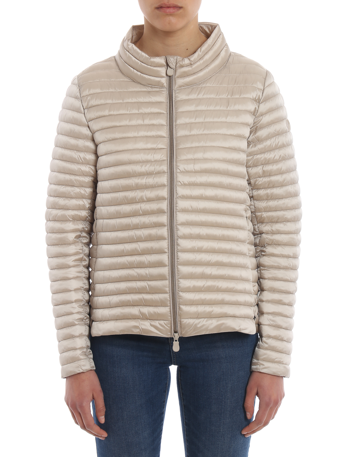 beige cord puffer jacket
