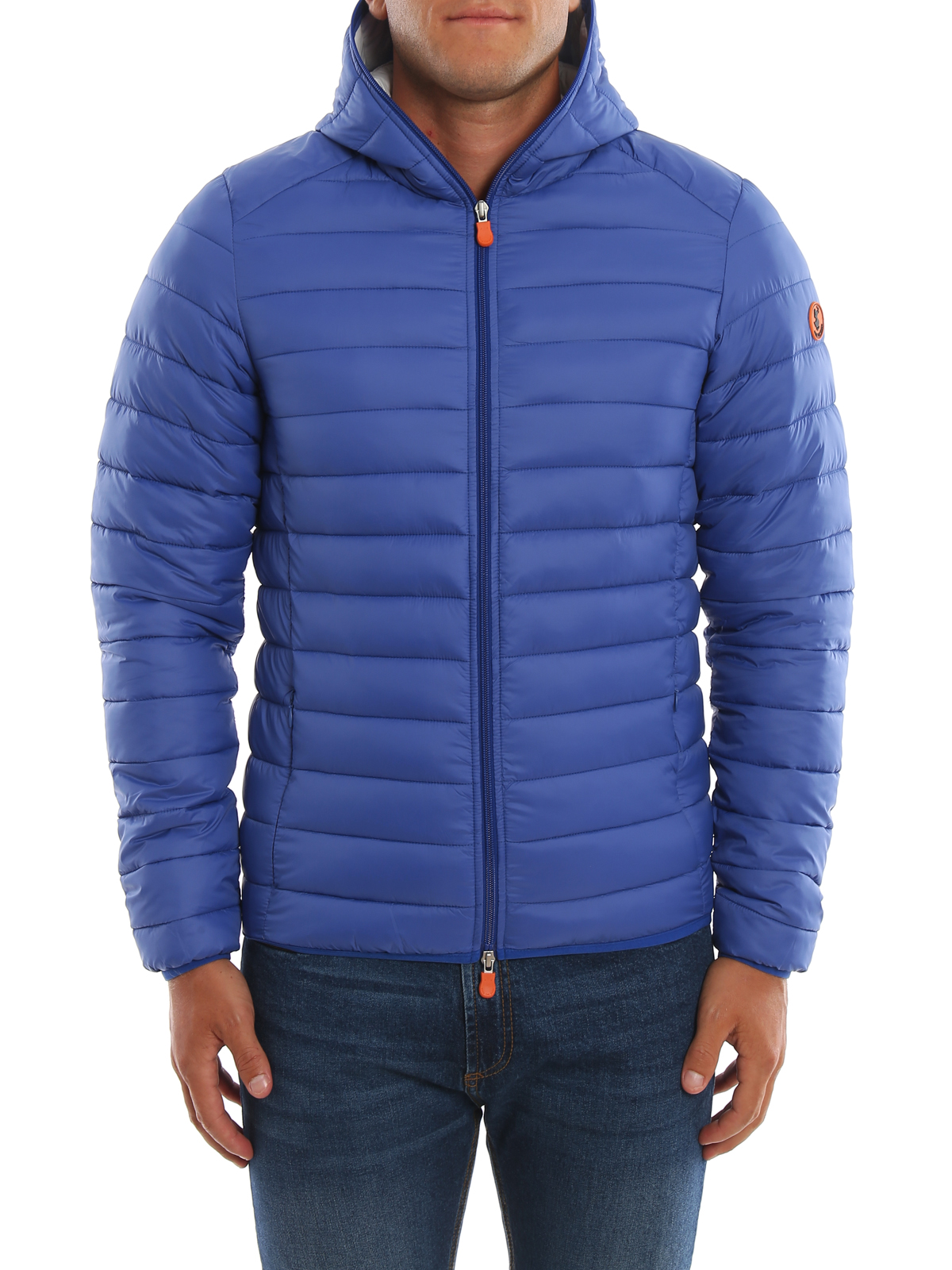 Padded jackets Save the Duck - Light blue extra light hooded puffer ...