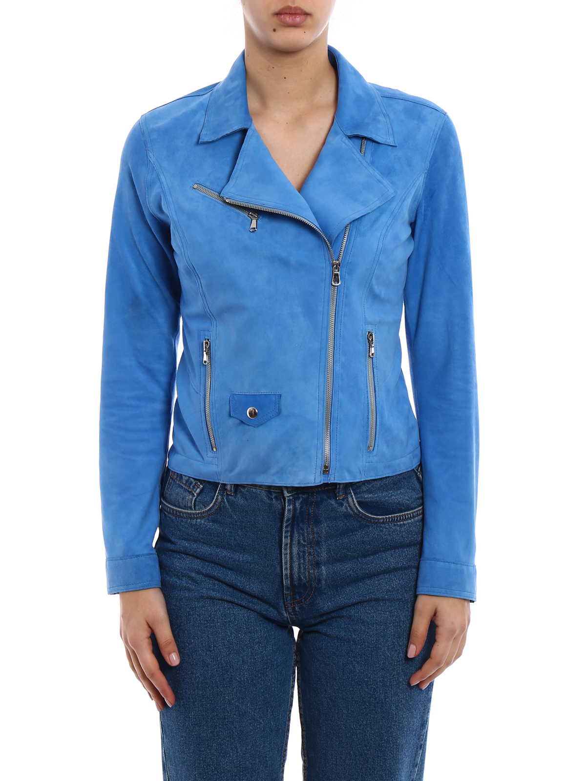 cobalt blue suede jacket