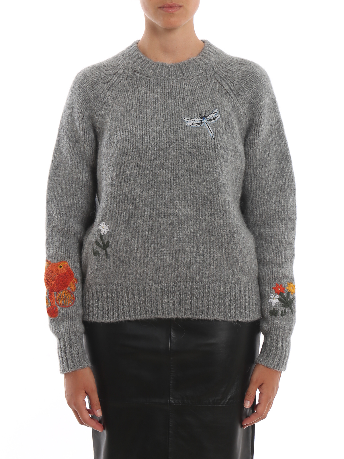 Crew necks Stella Mccartney - Floral embroidery wool sweater 