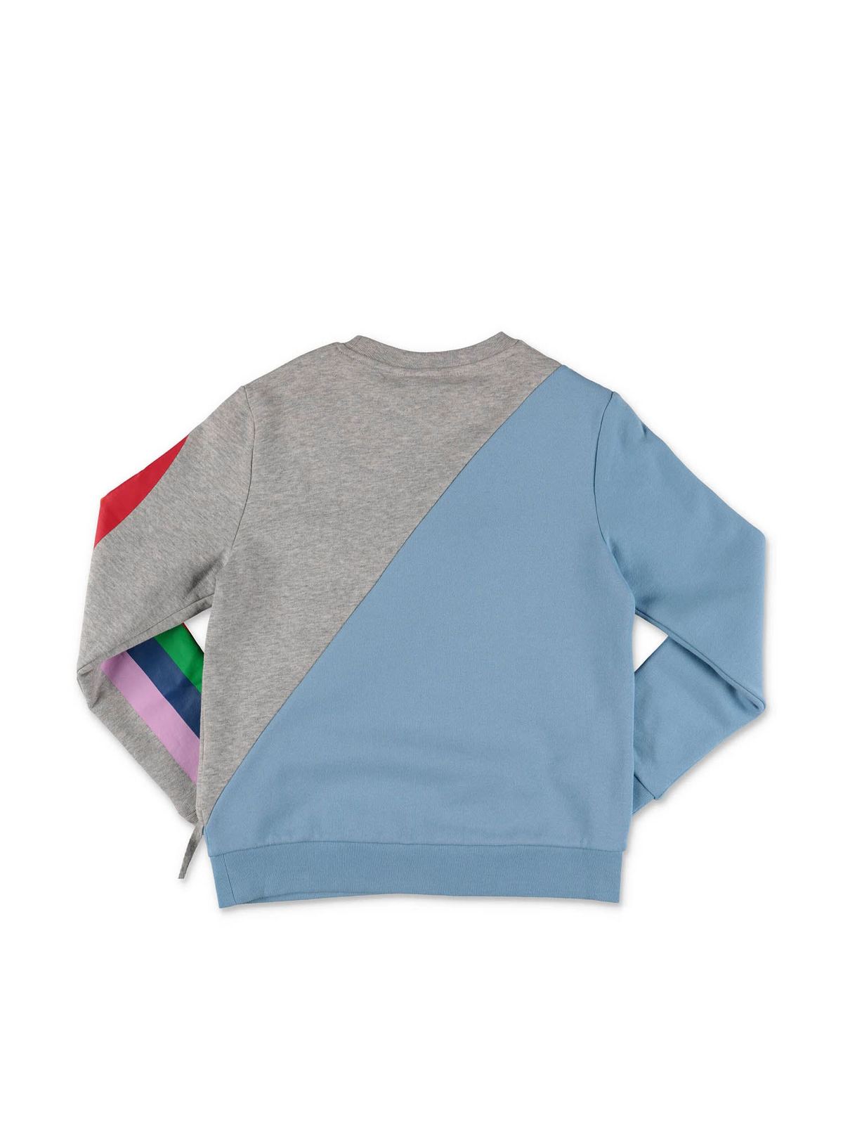 Stella McCartney Kids - Gray and blue sweatshirt with fringes ...