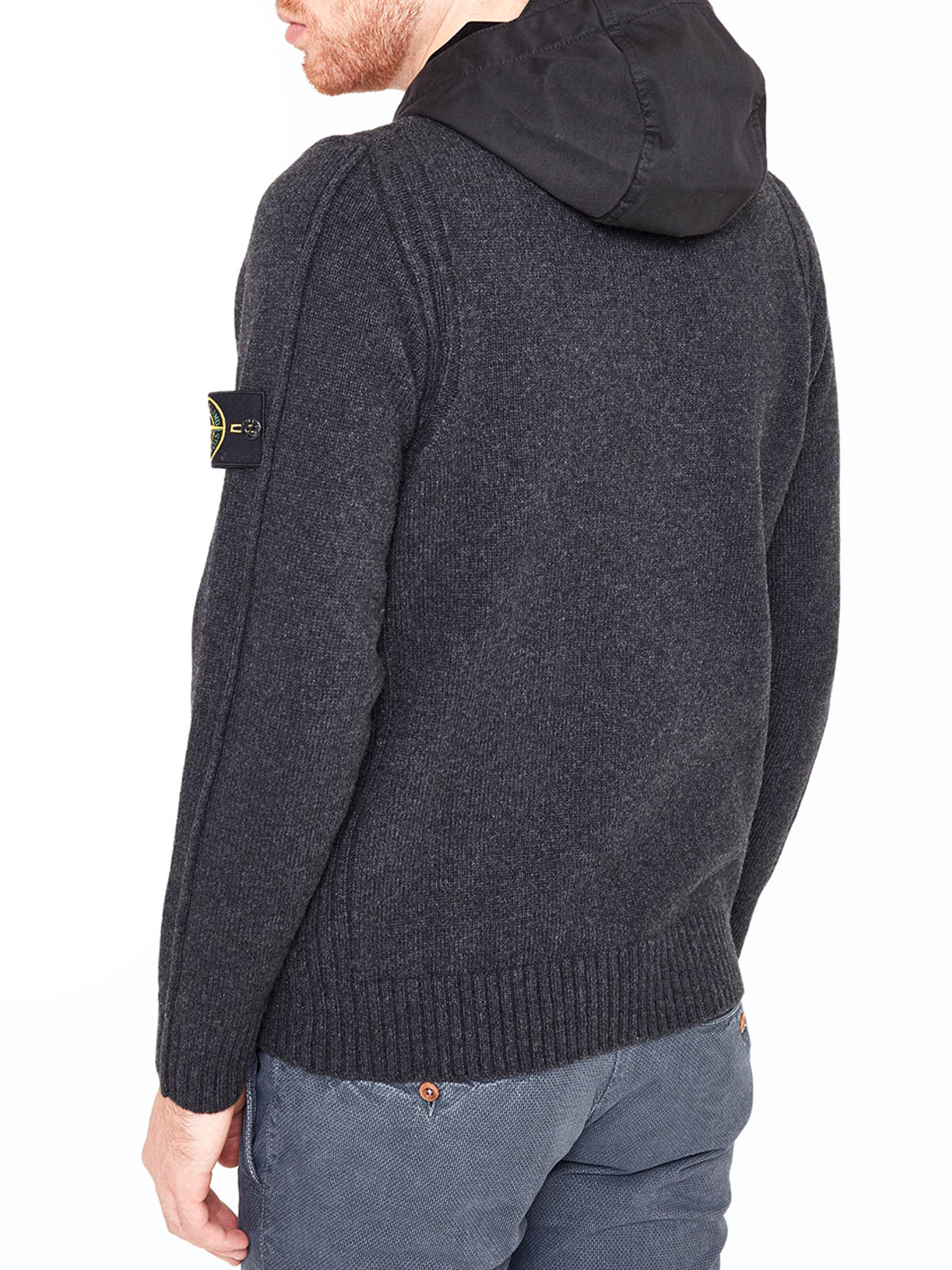 stone island hooded cardigan