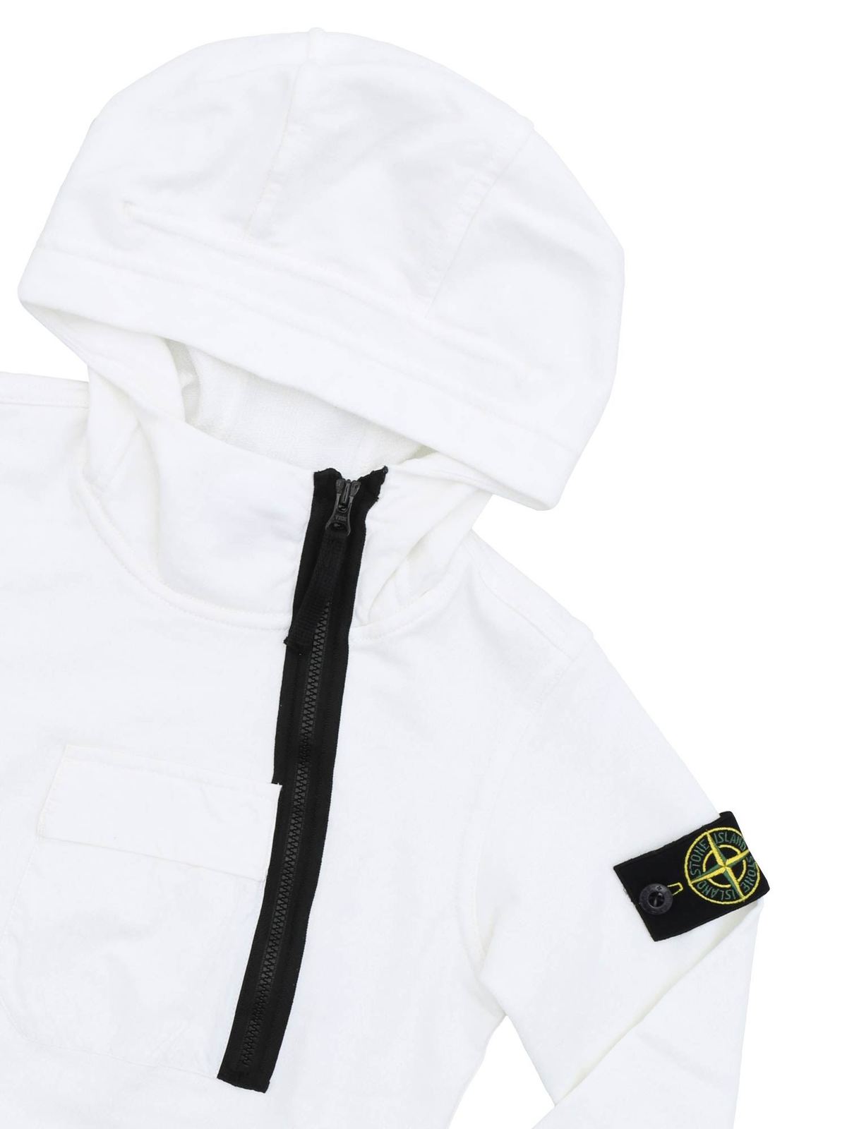 stone island junior white sweatshirt