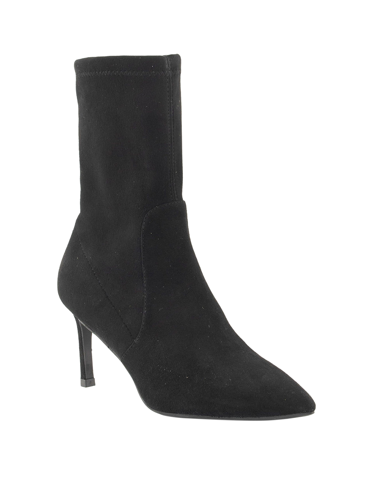 stretch suede ankle boots