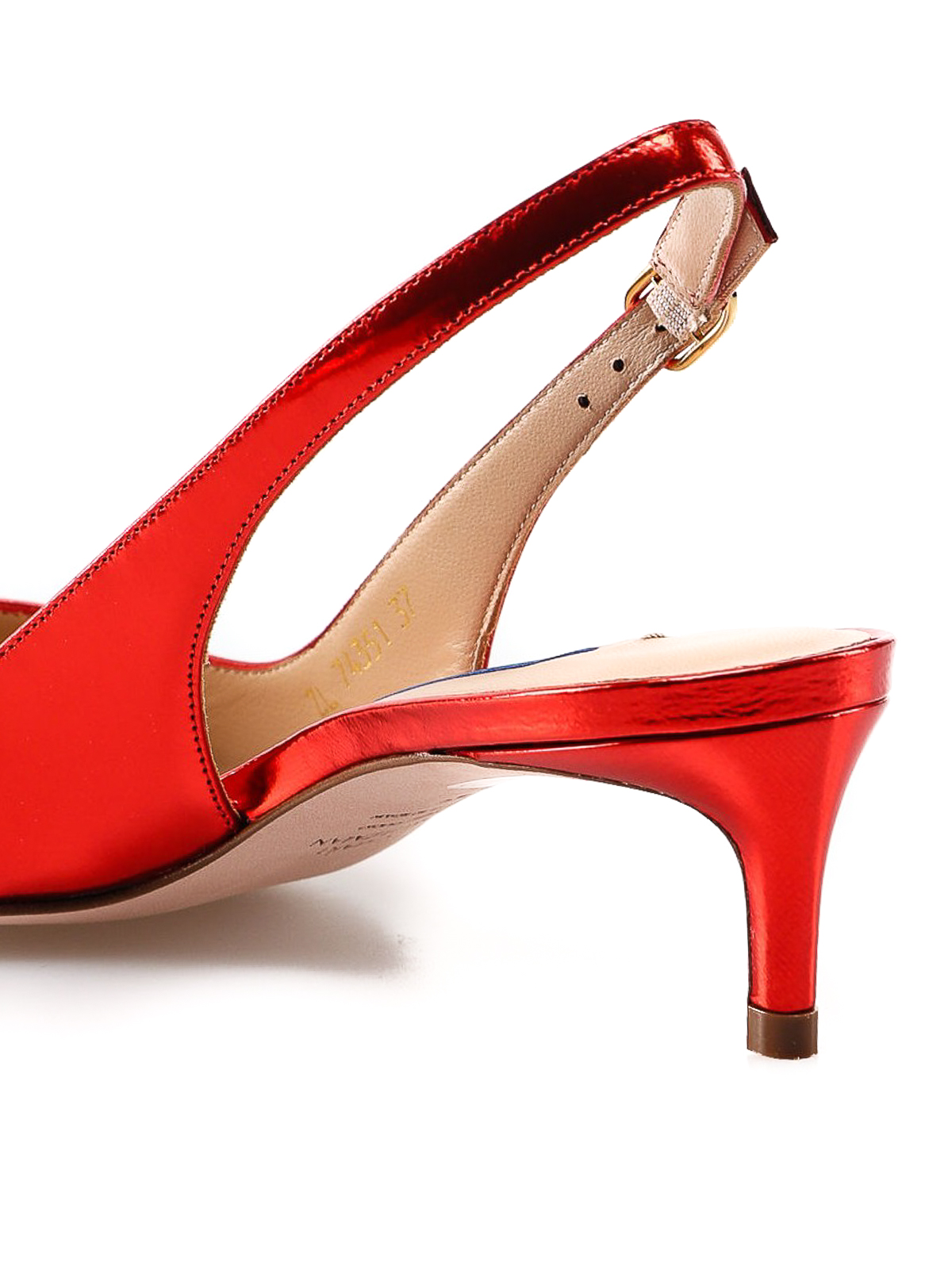 red patent slingbacks