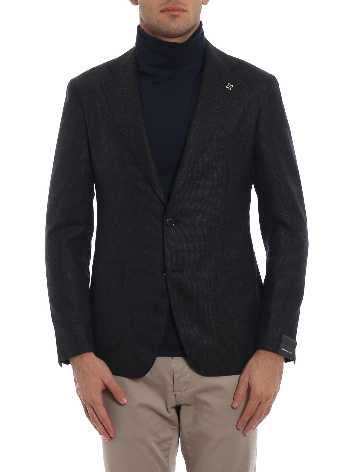 Blazers Tagliatore - Charcoal wool and cashmere unlined blazer ...