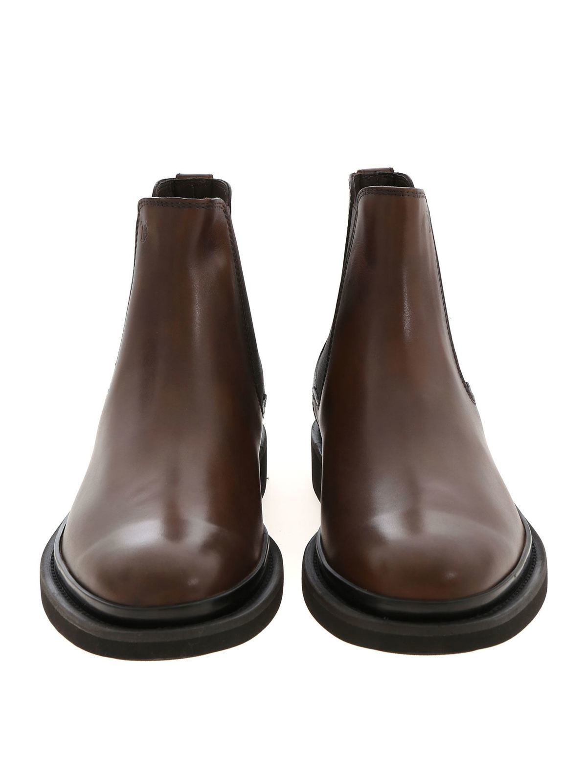 regeling Overzicht pad Ankle boots Tod'S - Brown leather chelsea boots - XXM89B0CD50D9CS801