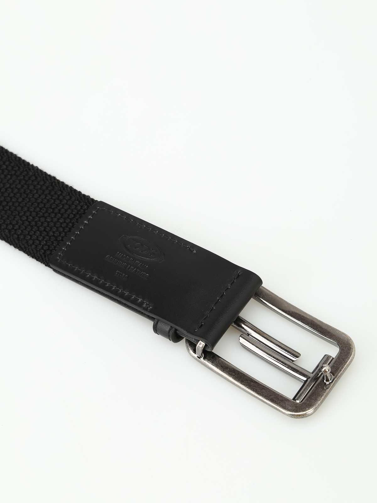 Belts Tod'S - Leather and elasticated fabric belt - XCMCQE70100HGRB999