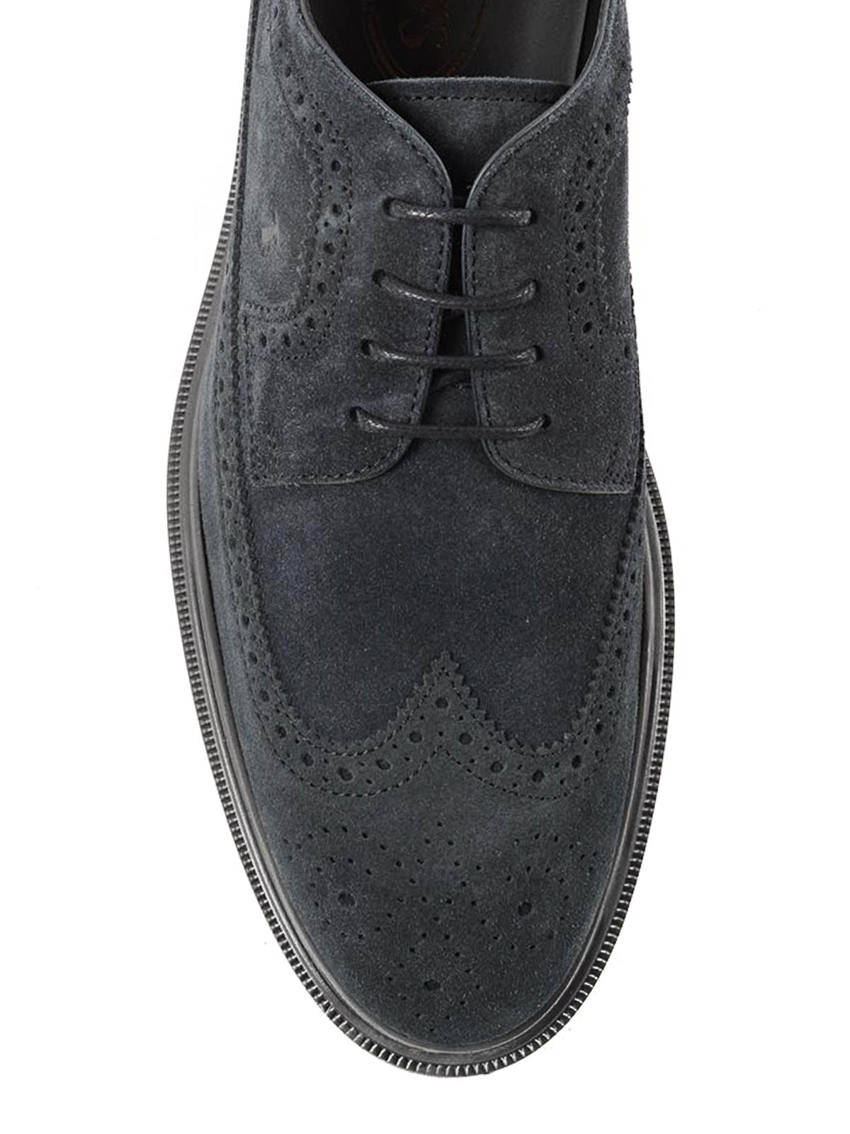 Tod'S - Suede brogue derby shoes - lace 
