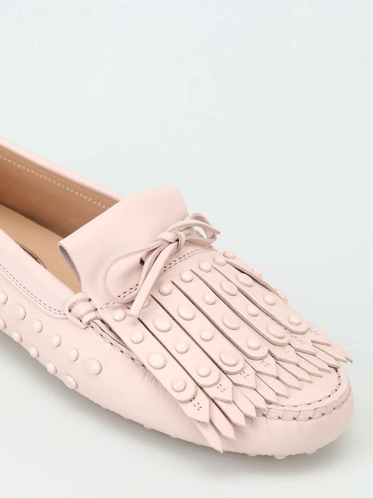 All over gommini pink leather loafers 