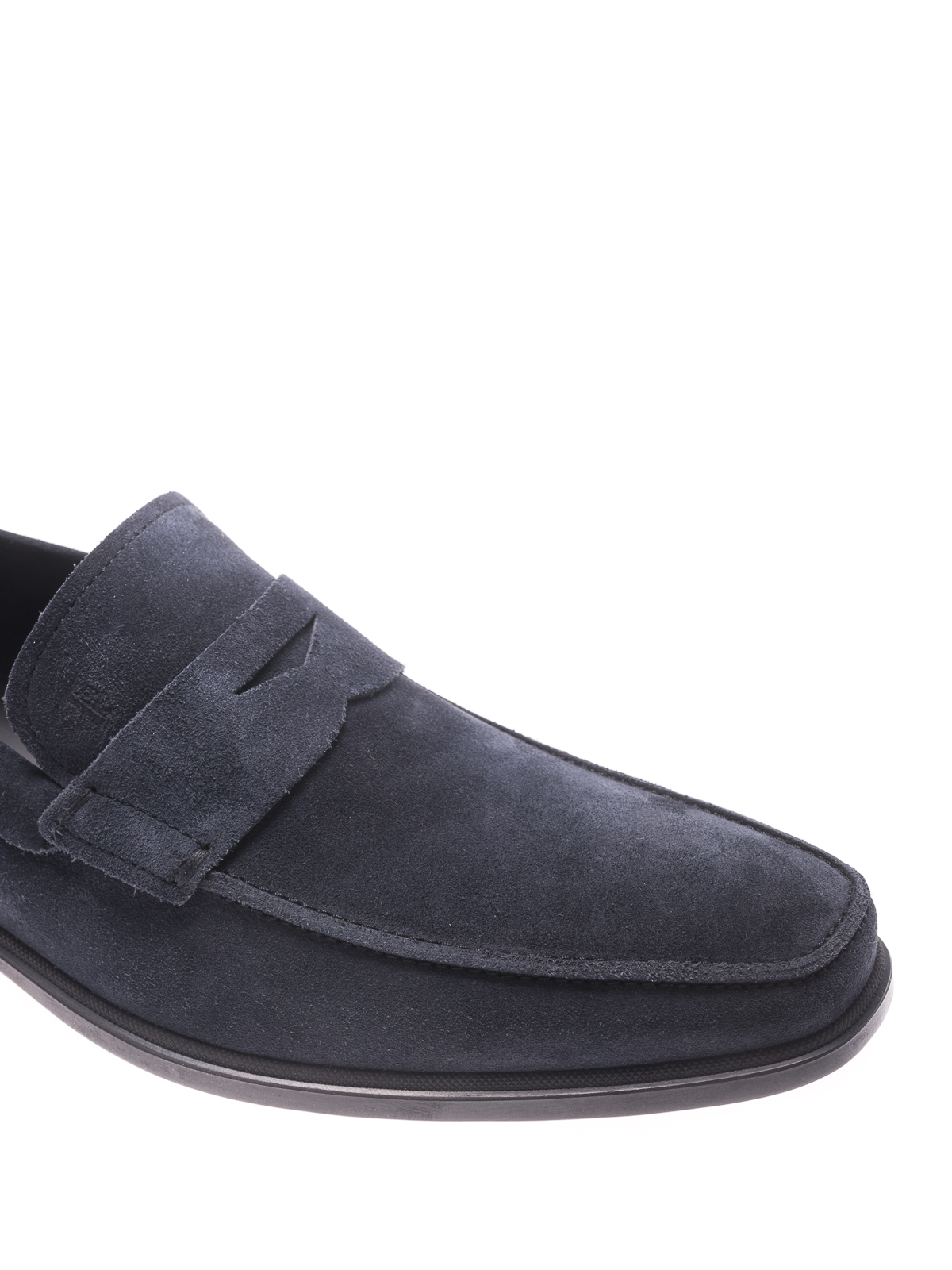 tods blue suede loafers