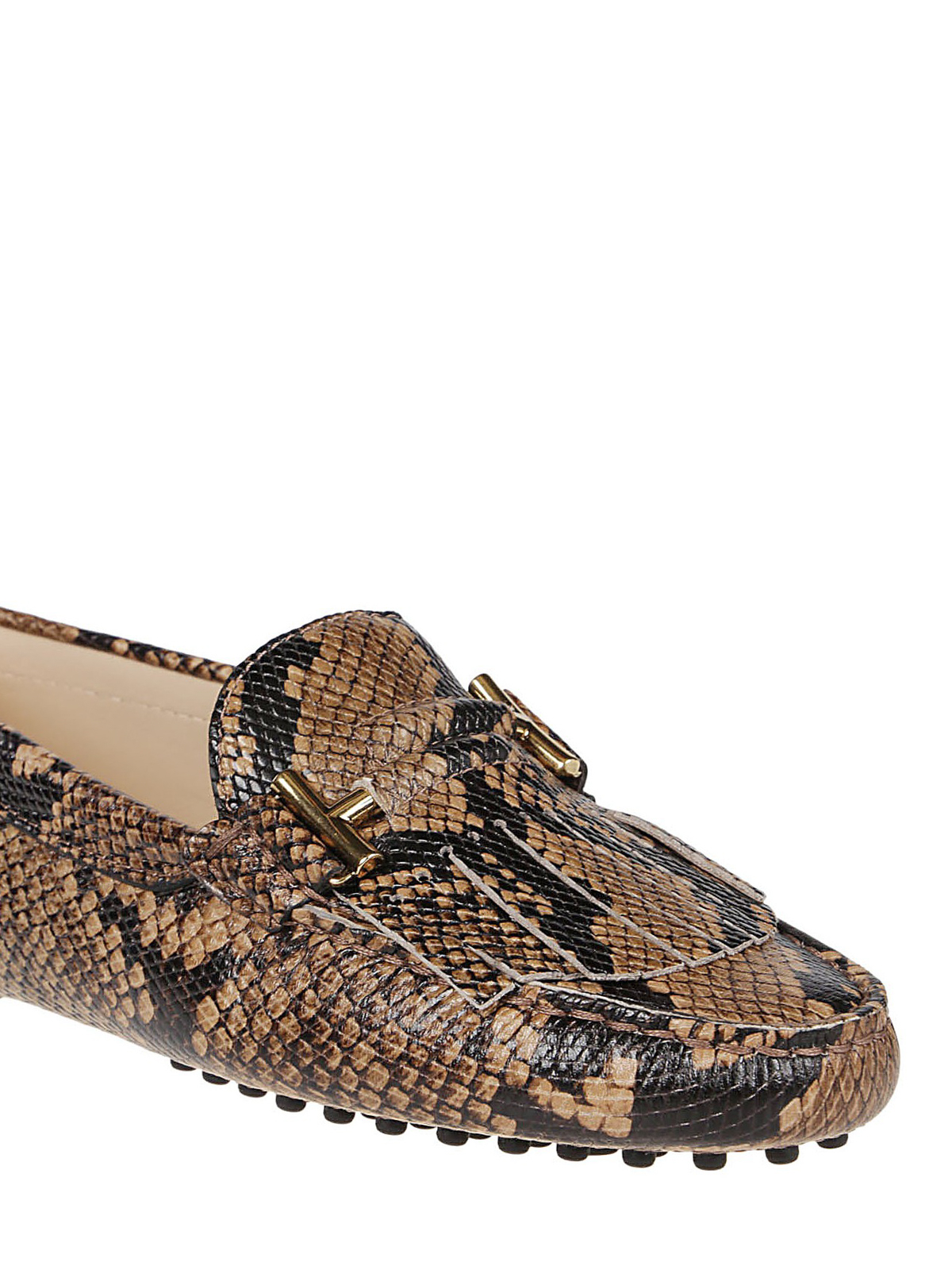 Loafers & Slippers Tod'S - Gommino python effect driving shoes 