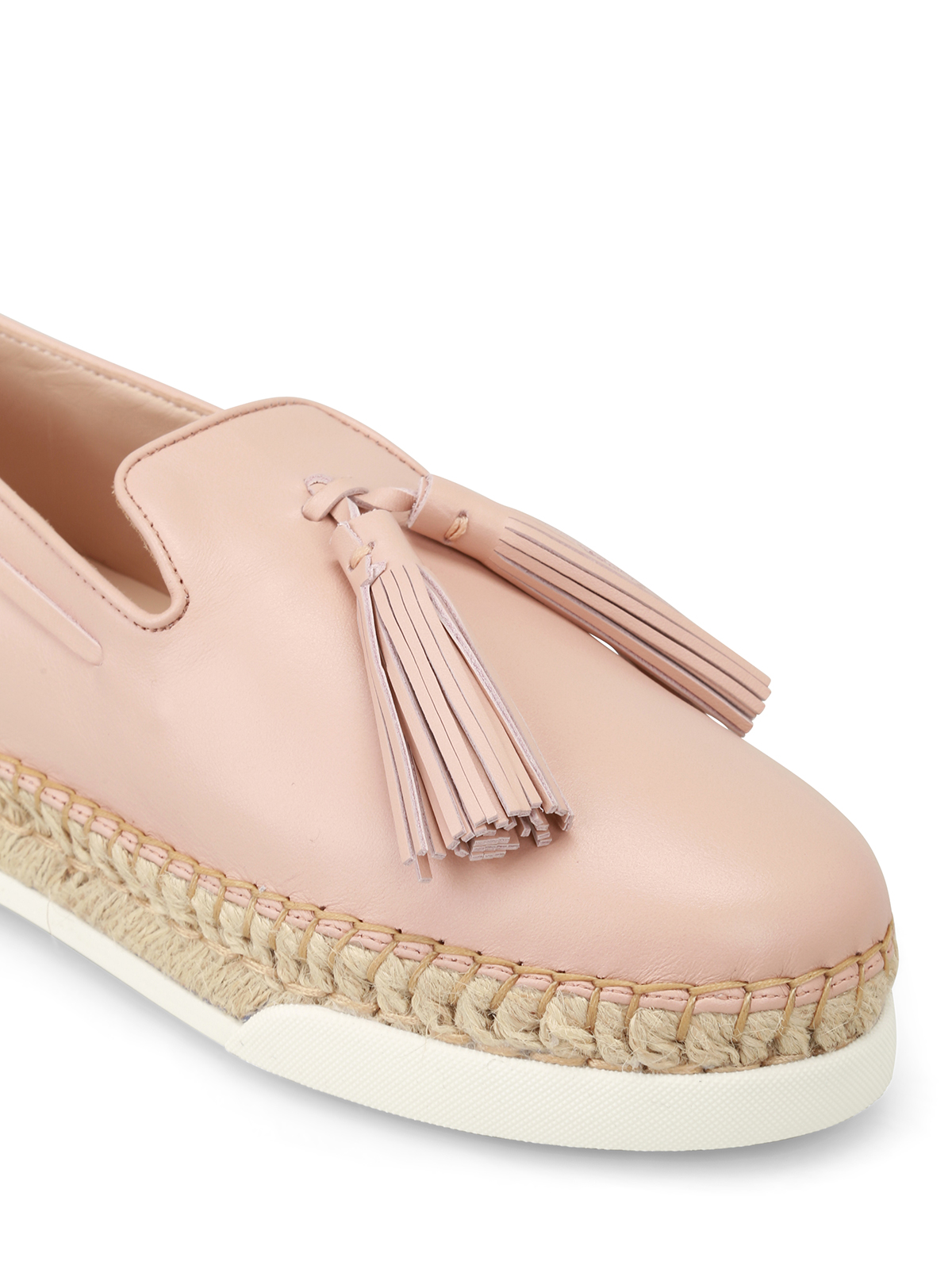 pink leather slip ons
