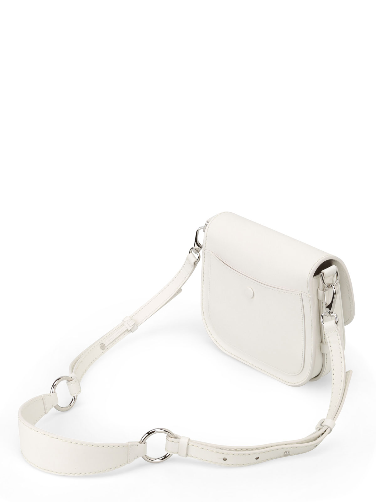 white leather saddlebags