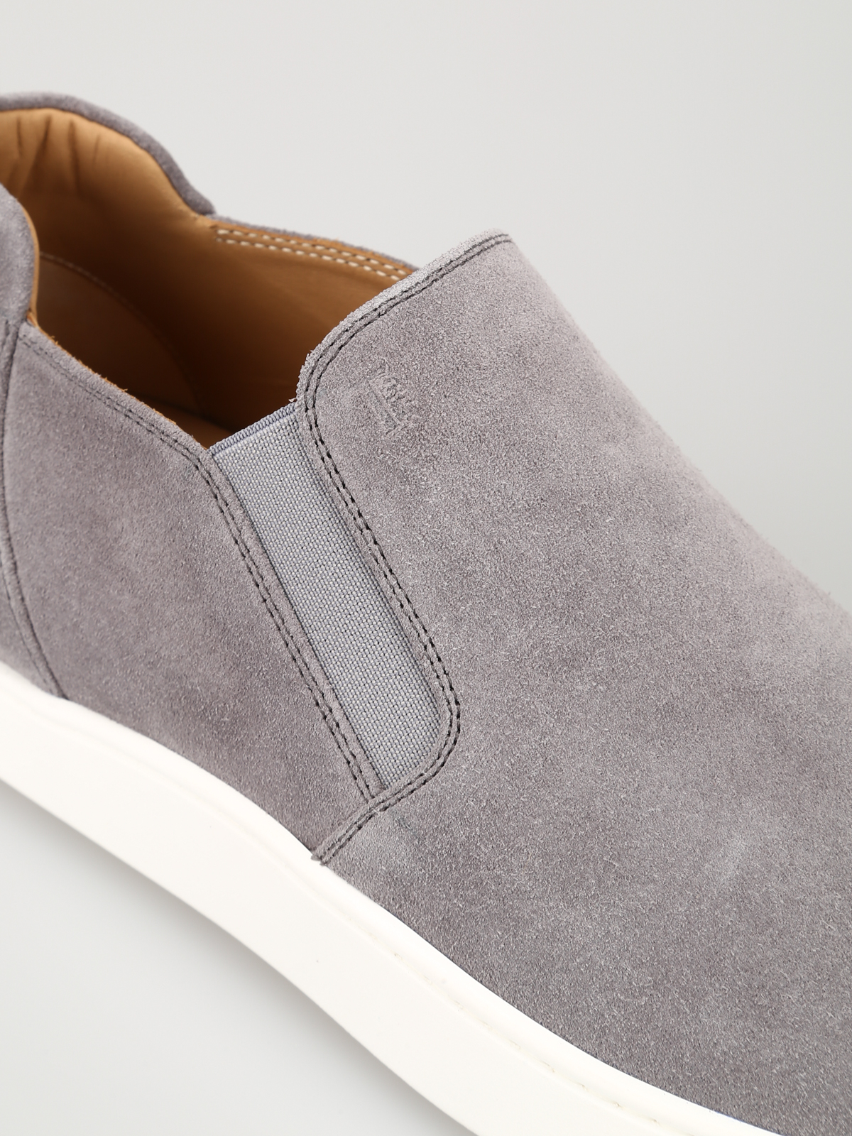 gray suede slip on sneakers