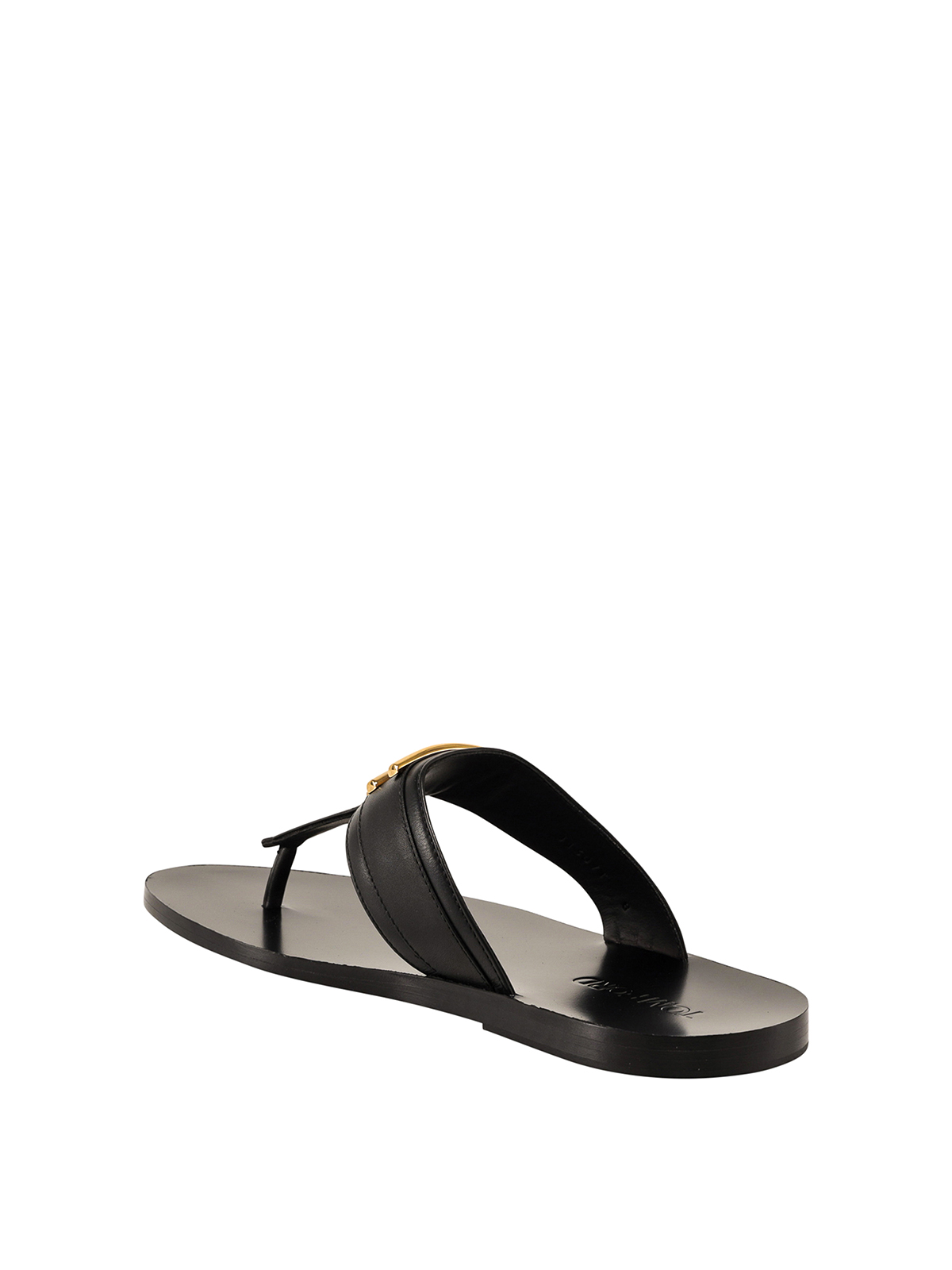 Tom Ford - Leather thongs sandals - sandals - J1307TLCL076U9000