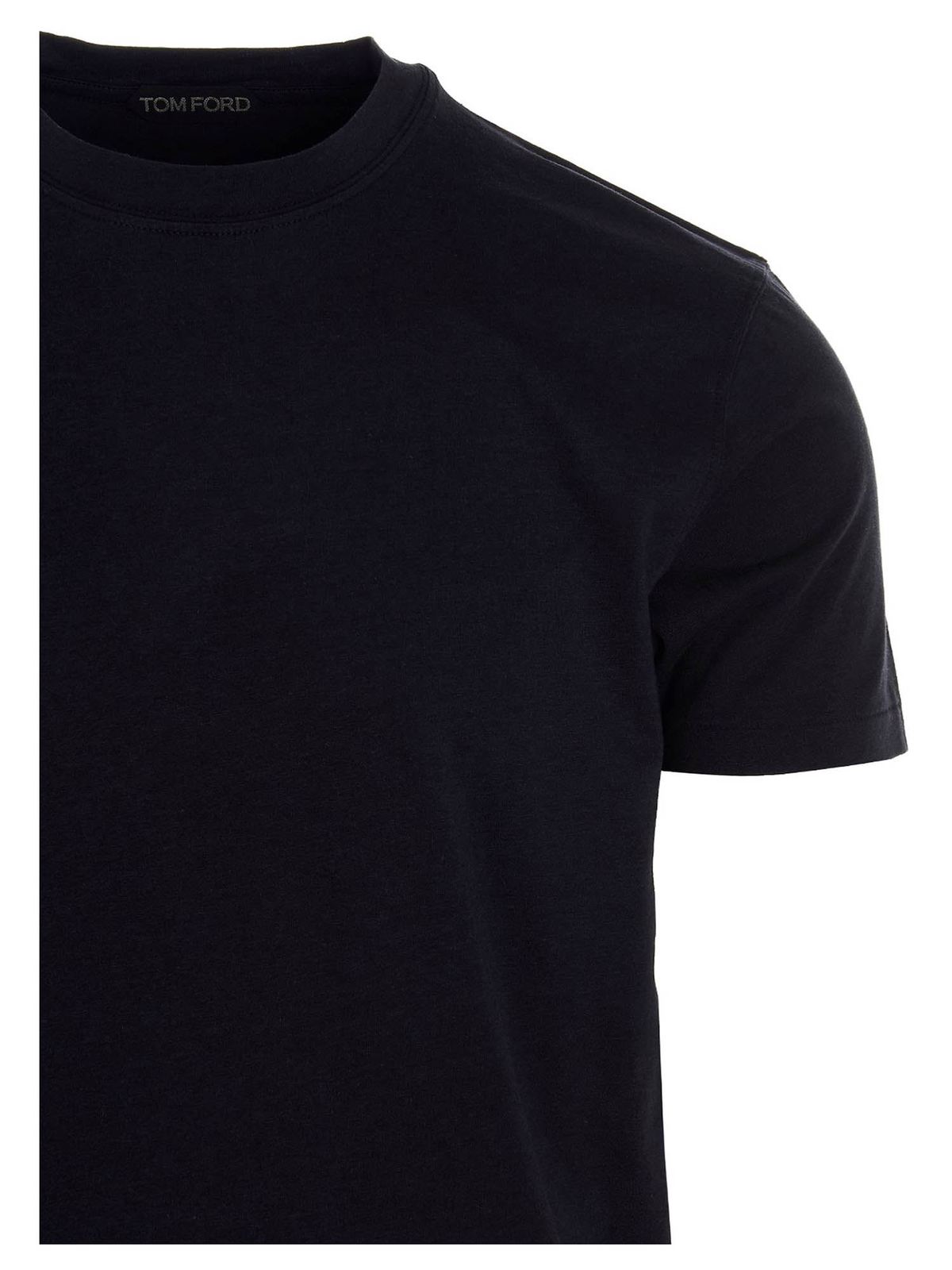 T-shirts Tom Ford - Embroidered logo t-shirt in black - BW229TFJ950K09