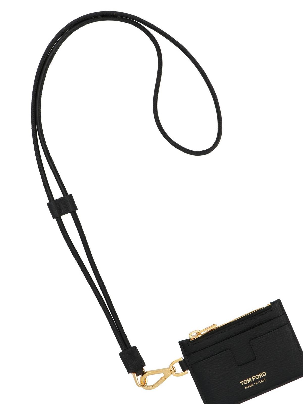 Wallets & purses Tom Ford - Neck strap card holder in black -  Y0310TLCL081U9000